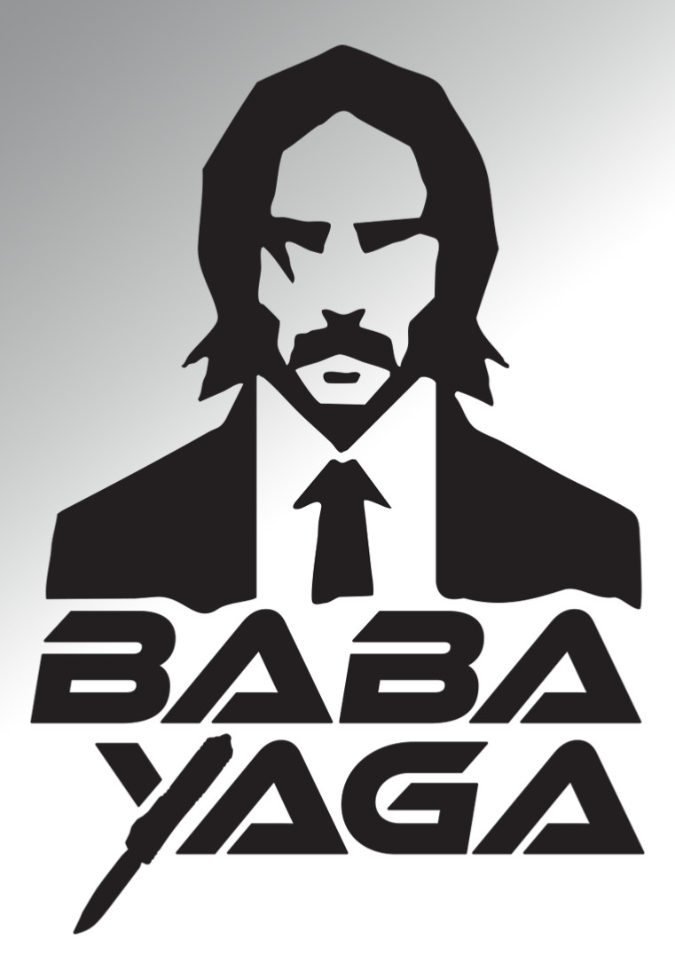 BABA YAGA JW KNIFE decal sticker premium quality 4”x5.5”