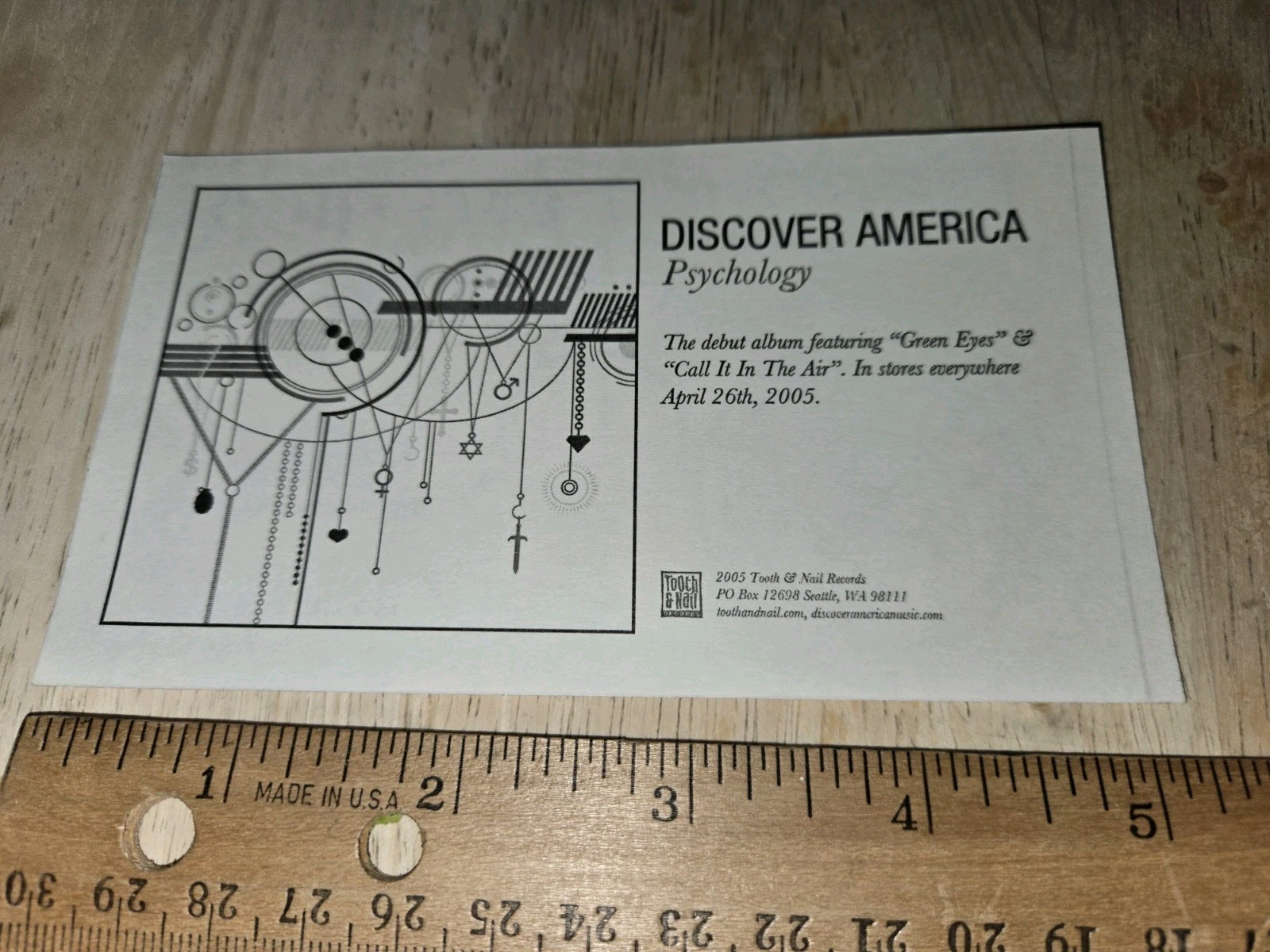 DISCOVER AMERICA Band Sticker Psychology Tooth & Nail Records