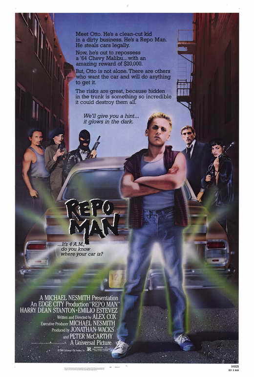 REPO MAN Movie POSTER 27×40 Emilio Estevez Harry Dean Stanton Sy Richardson