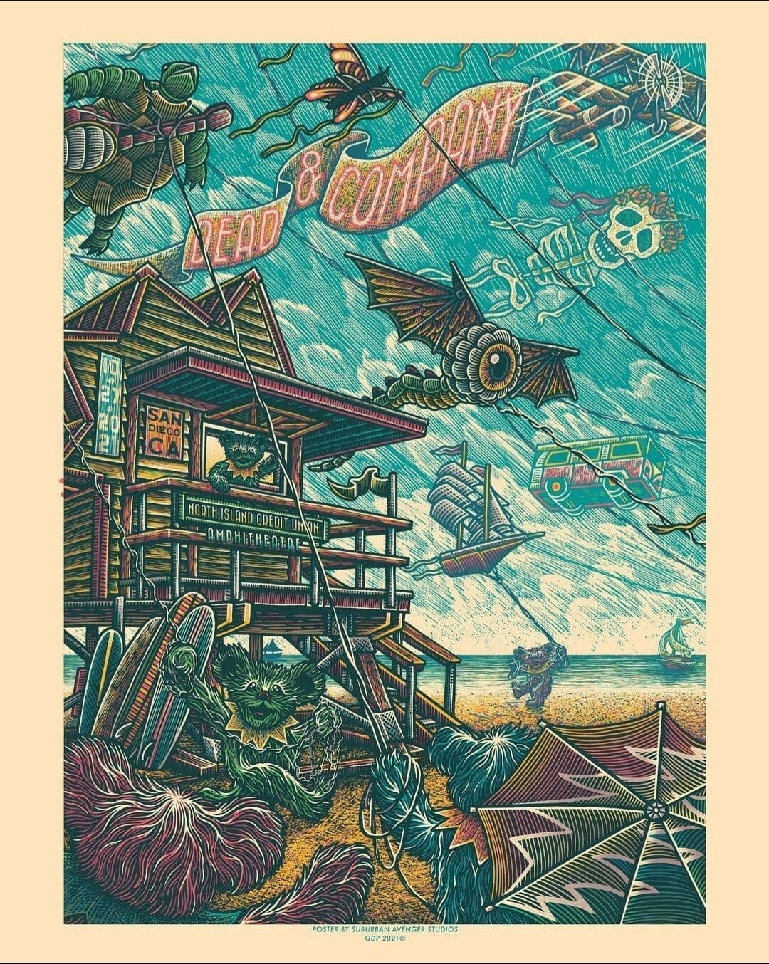 Dead and Company Poster Chula Vista Oct 24 2021 San Diego LUKE MARTIN