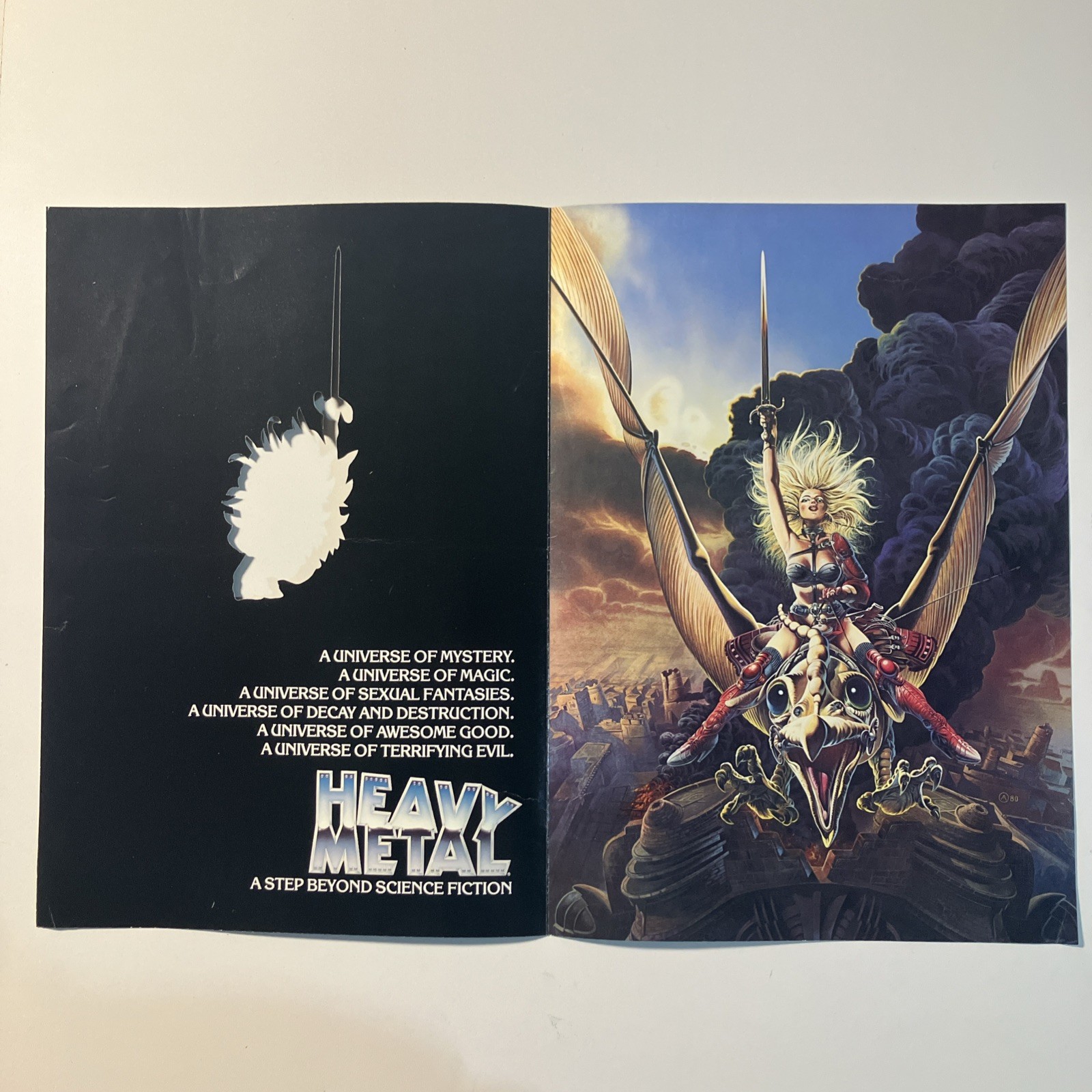 Original 1981 Heavy Metal Movie Press Folder Card Columbia Pictures Sci-Fi Promo