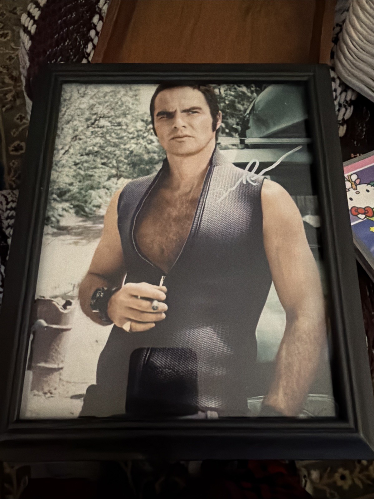 Hand Autographed Burt Reynolds Deliverance 9.5 X 11.5 Framed Glass Wood Frame