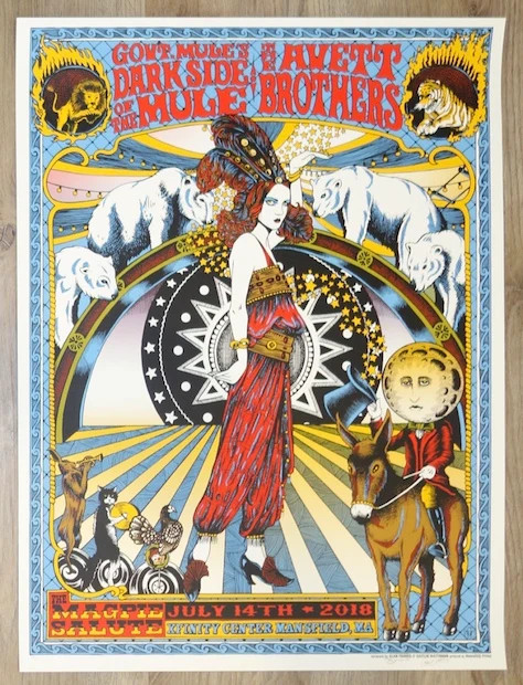 2018 The Avett Brothers & Gov’t Mule Mansfield Concert Poster Forbes & Mattisson