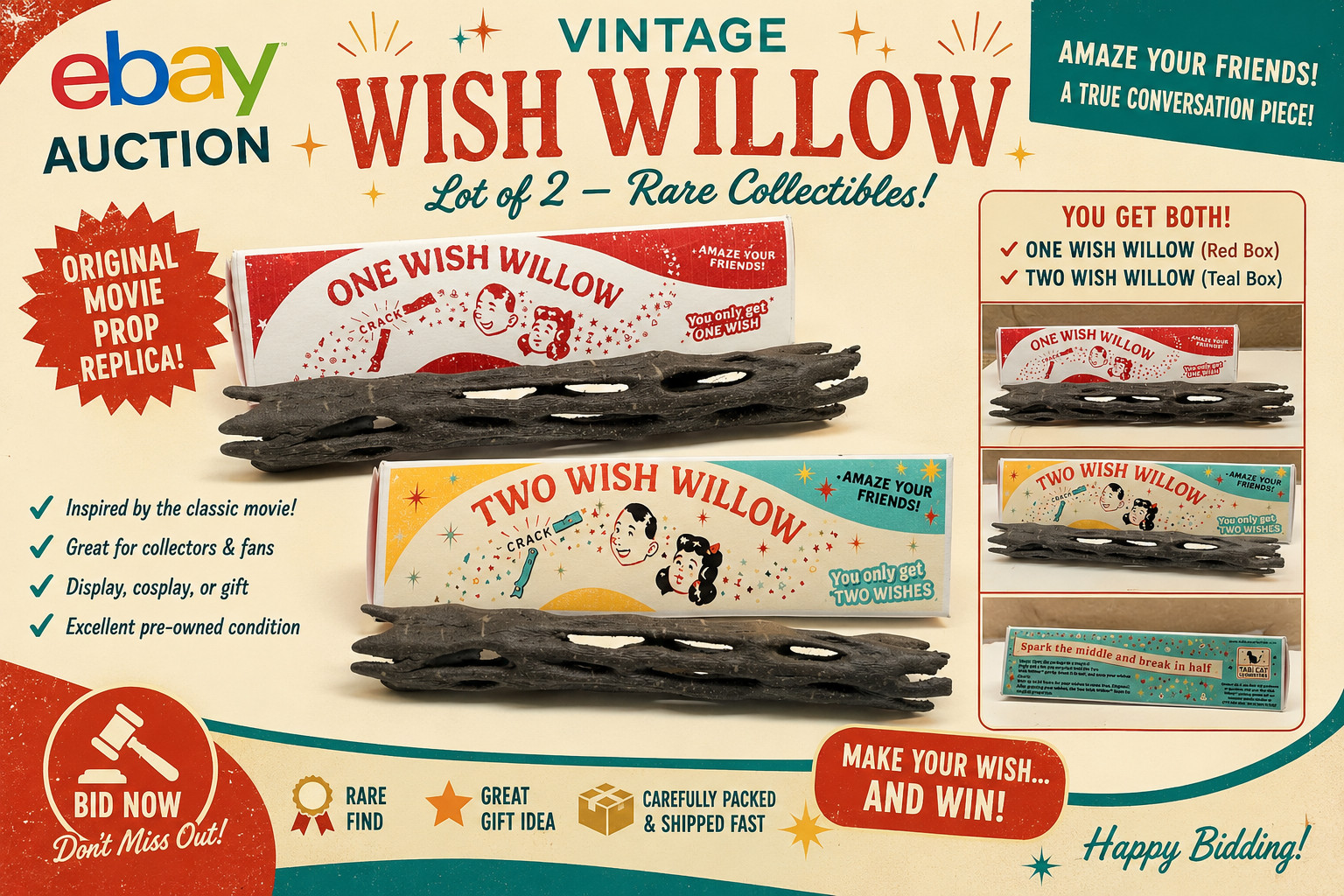 One Wish Willow Stick and Box reproduction
