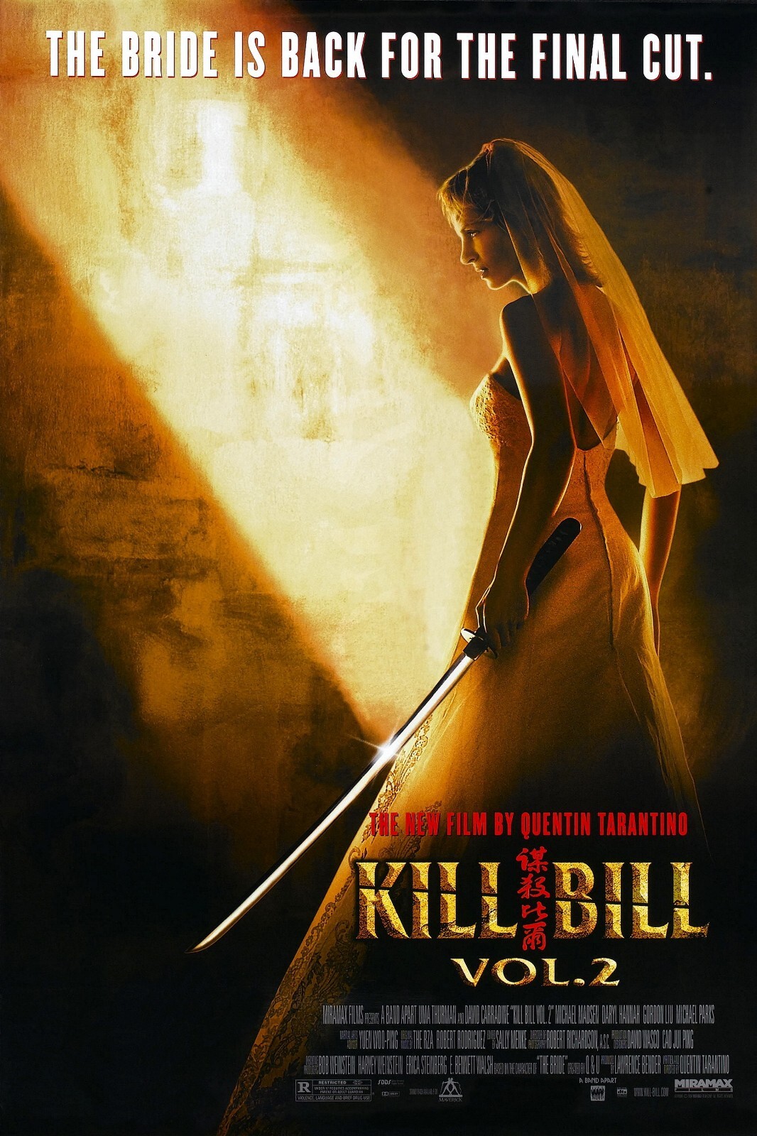 Free Same Day Shipping KILL BILL VOL. 2 Uma Thurman Borderless 11×17 Poster