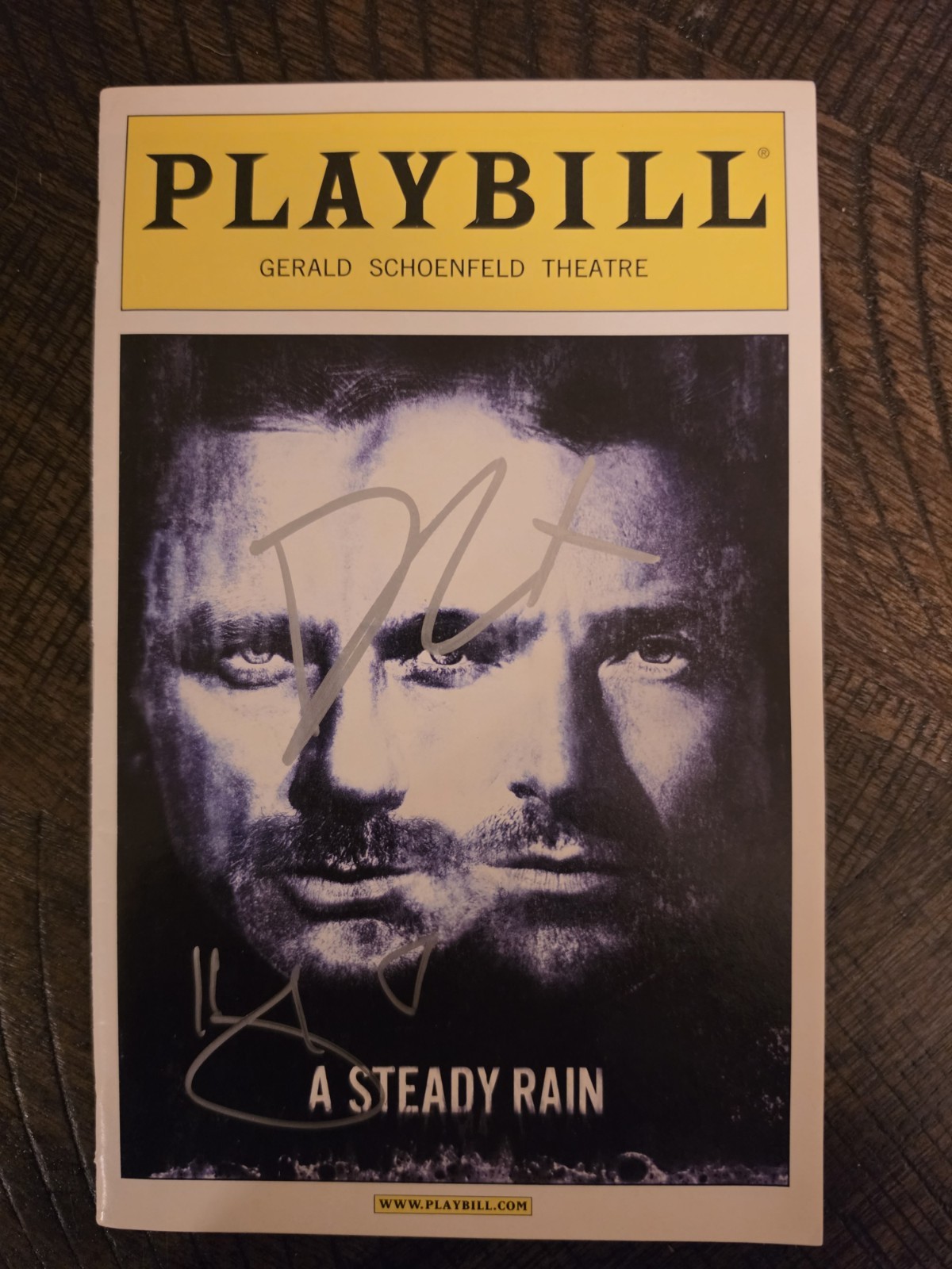 HUGH JACKMAN & DANIEL CRAIG SIGNED A STEADY RAIN PLAYBILL BROADWAY NYC 2009