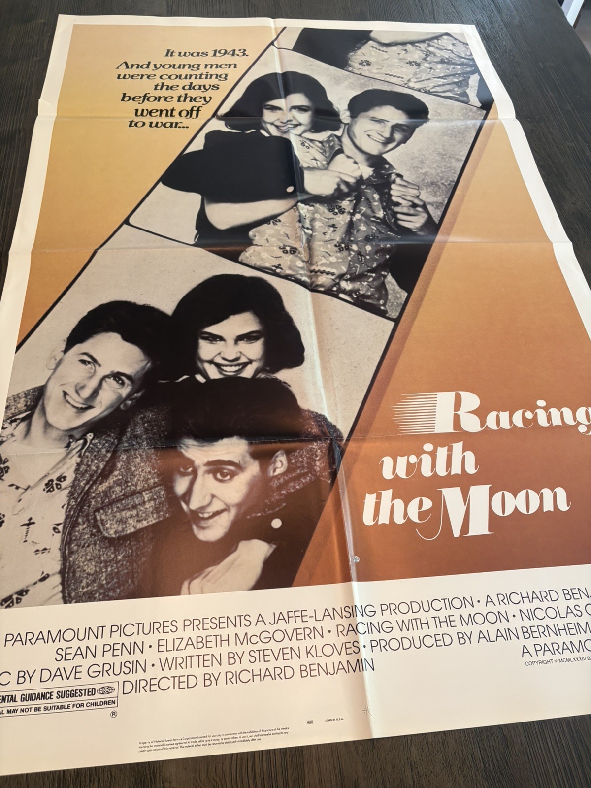 Racing with the moon poster vintage movie rare
