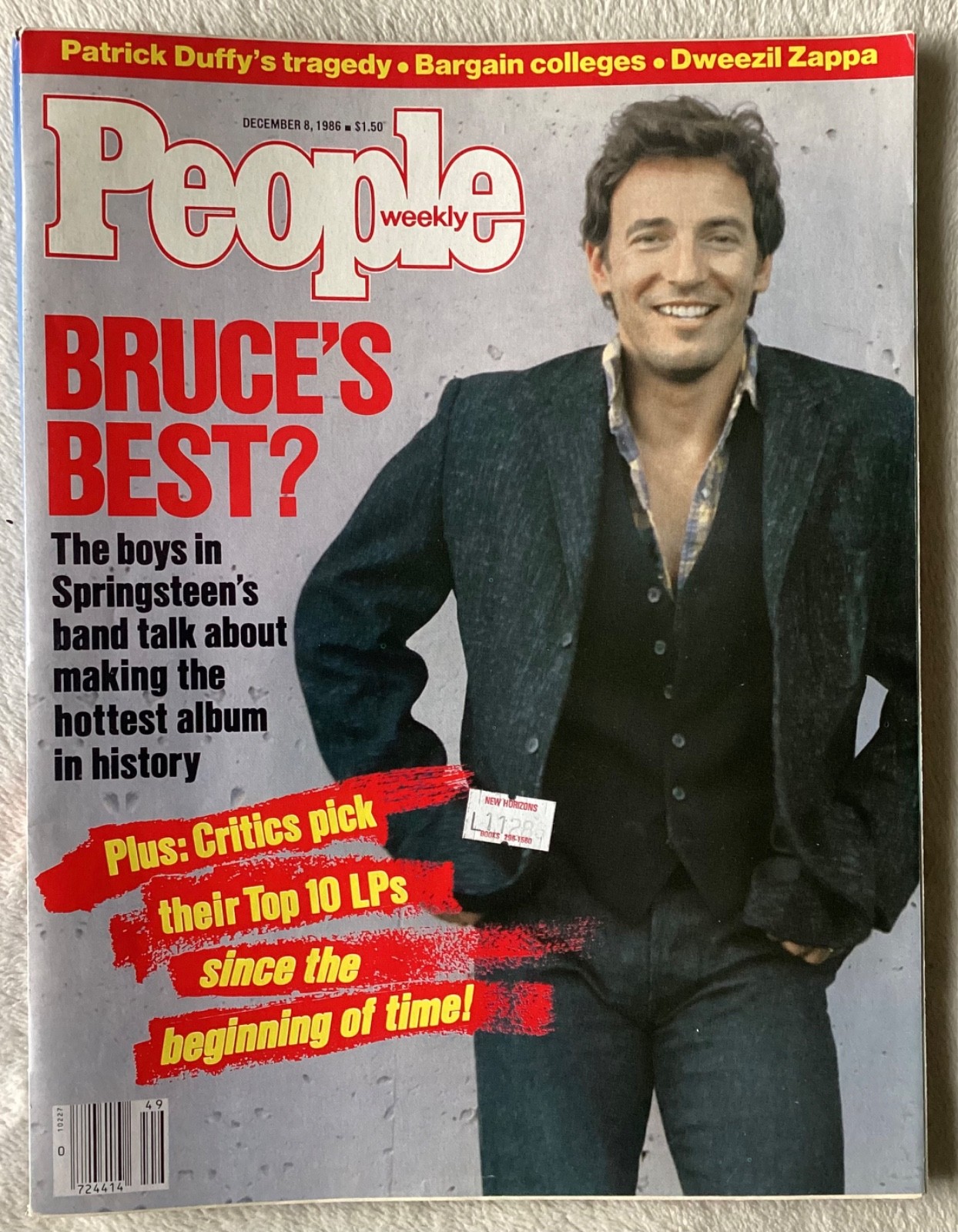 “BRUCE SPRINGSTEEN – People Magazine!” December 8, 1986 Issue! RARE!