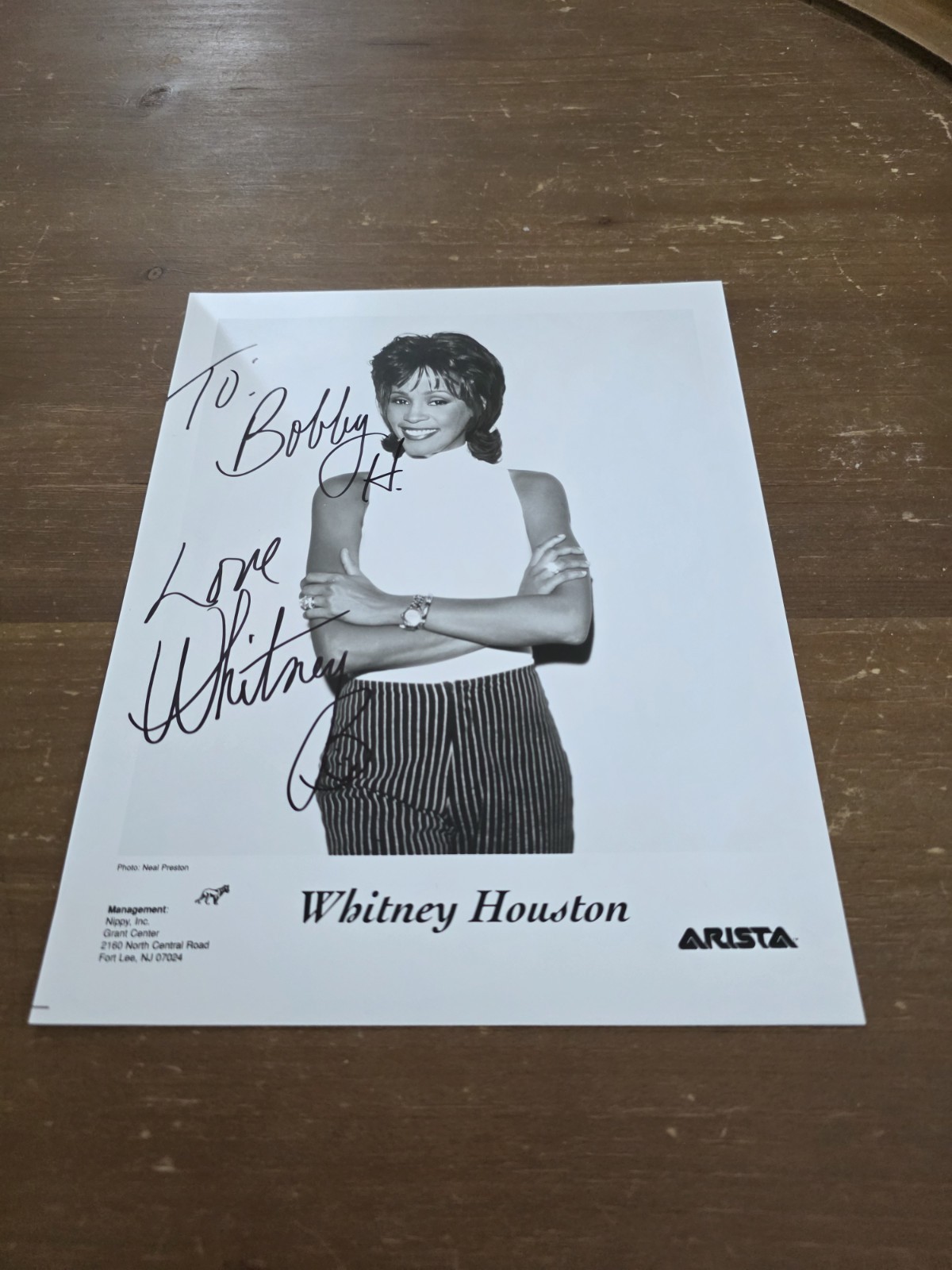 Whitney Houston Signed Autograph Arista Records 8×10 Promo Photo RARE 🐐