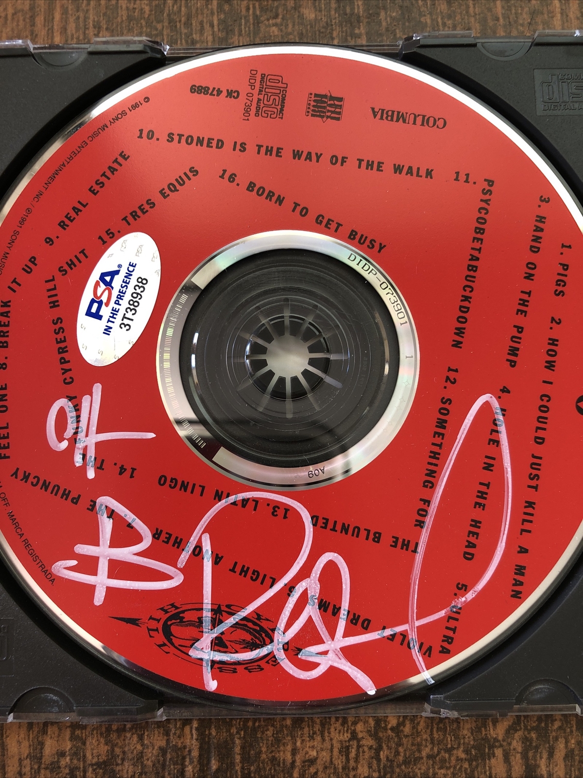 CYPRESS HILL B REAL SIGNED SELF TITLED CD And CD COVER PSA in The Presence ITP