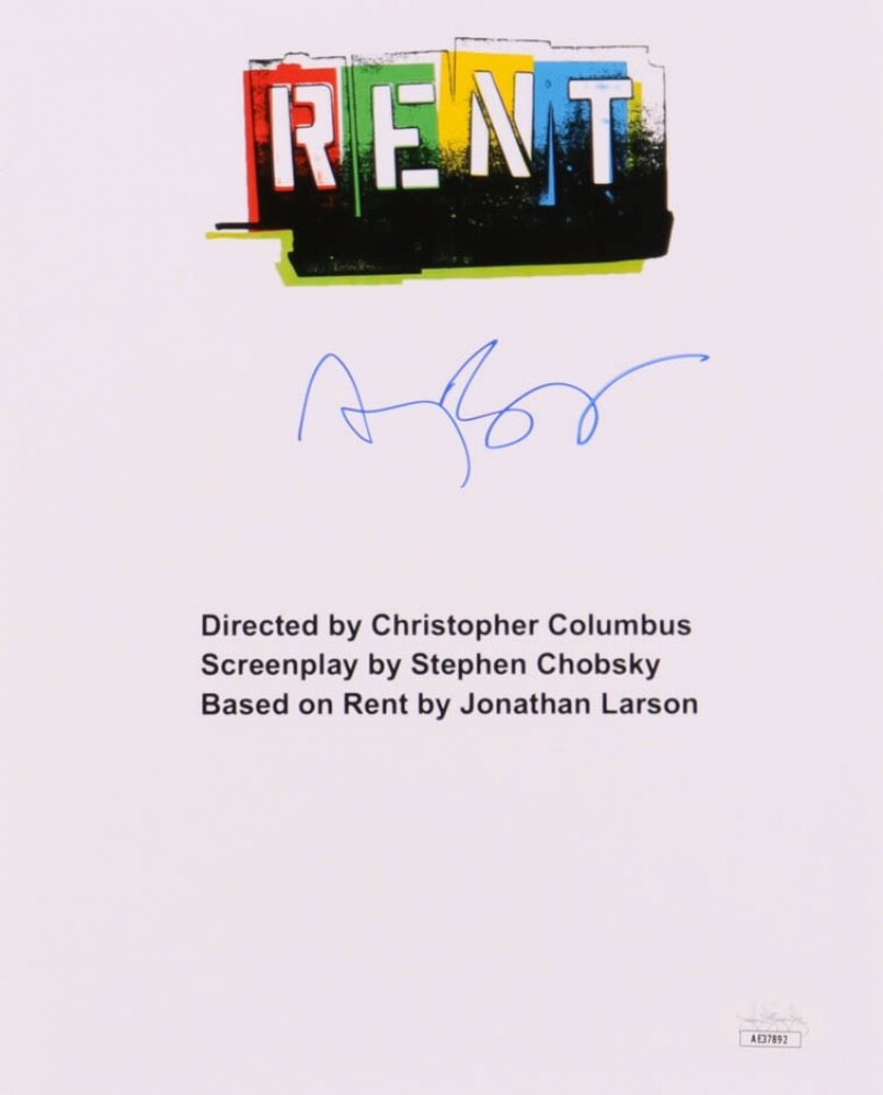 Anthony Rapp Mark Cohen Signed Autographed Rent Script Cover JSA B