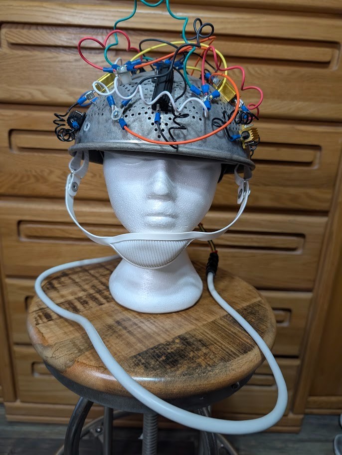 Fan-made Ghostbusters -like Colander Aura Hat