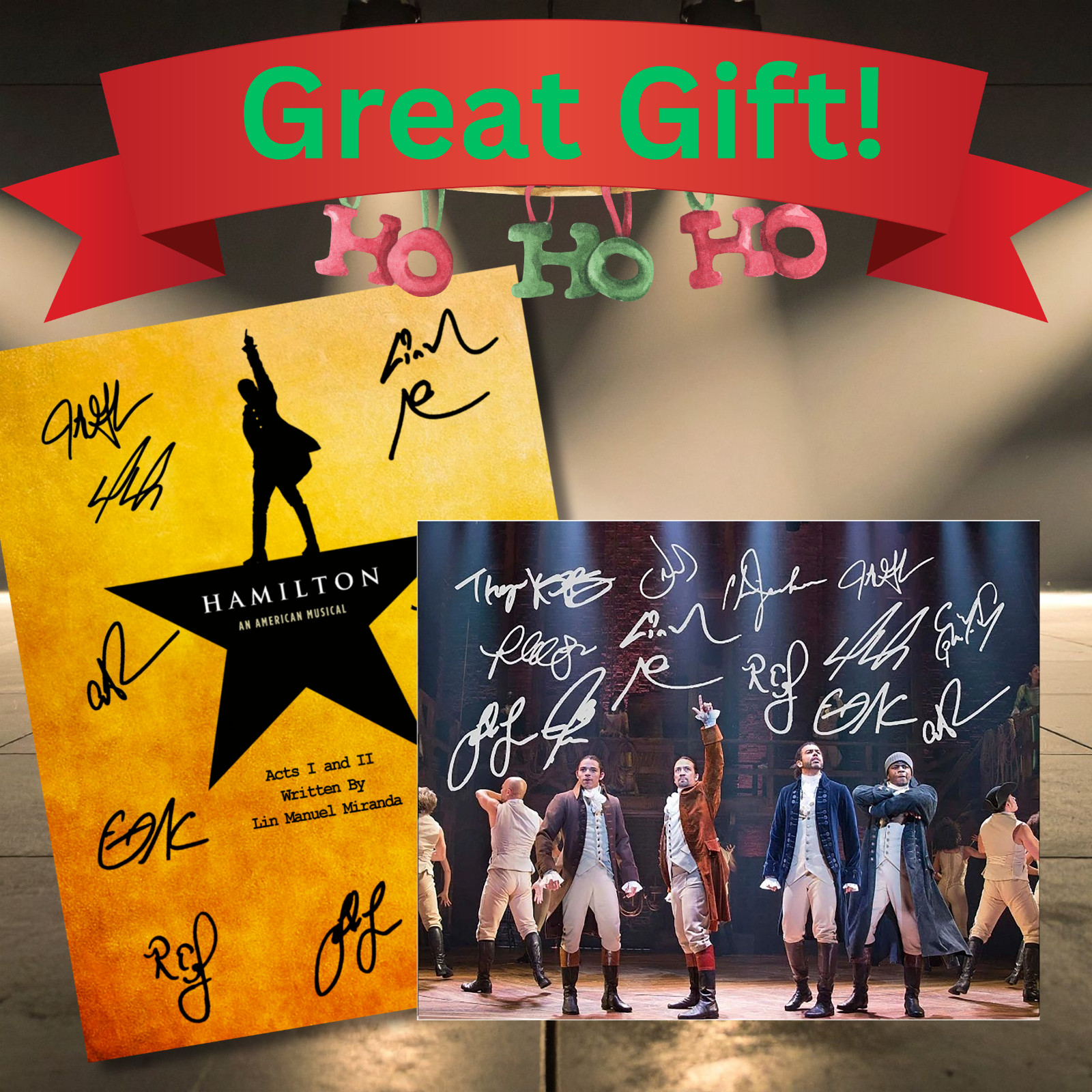 Hamilton Broadway Script + Original Cast 8×10 Photo Combo Set