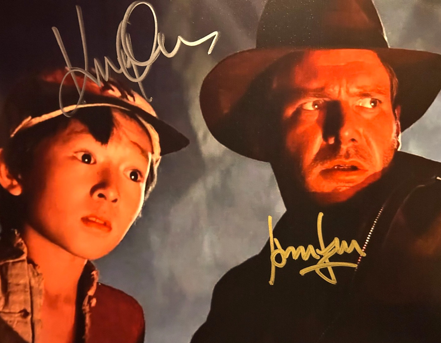 Harrison Ford & Ke Huy Quan Signed INDIANA JONES 8×10″ Original Autographs + COA