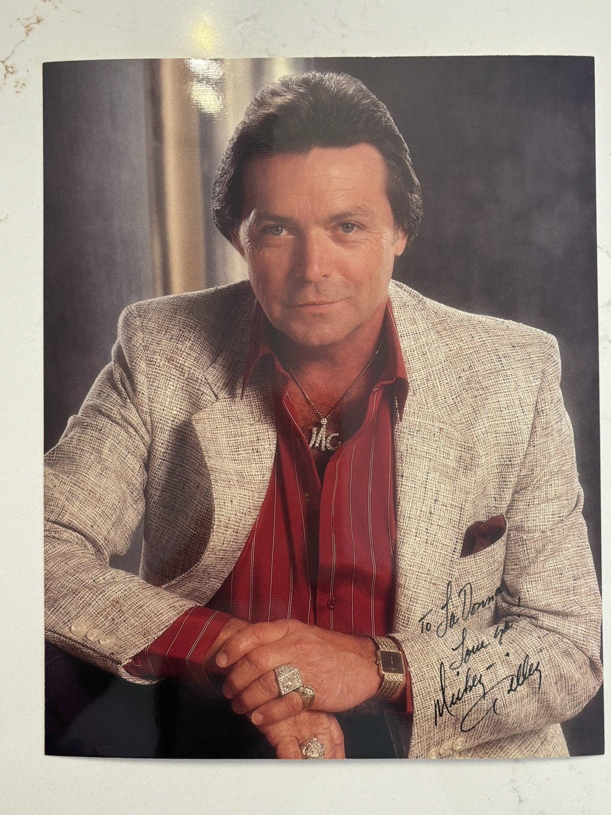 Mickey Gilley Signed Collared Glossy Photo In Original Shipping Envelope