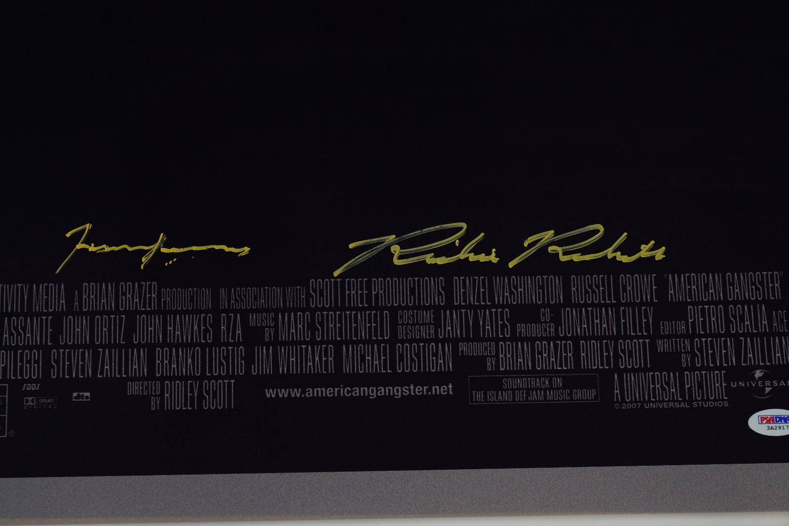 Frank Lucas Richie Roberts Signed American Gangster 27×41 Poster PSA/DNA COA 171