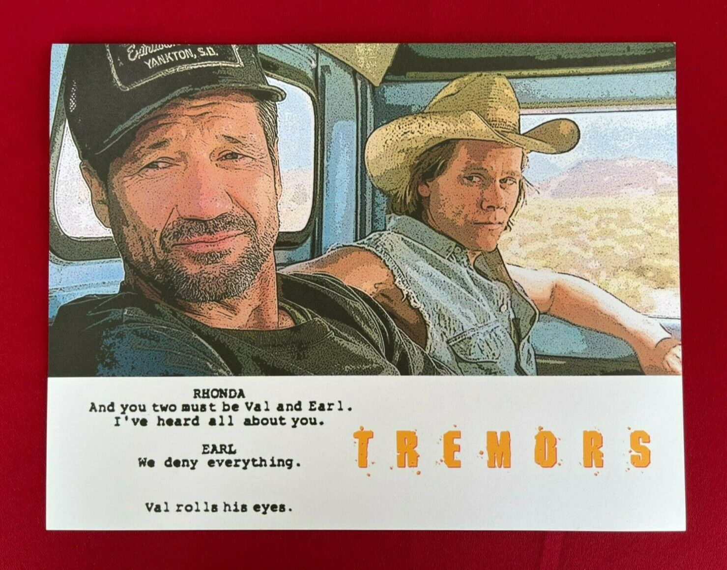Tremors “Val and Earl” Script Art – 8.5 x 11 – Kevin Bacon, Fred Ward