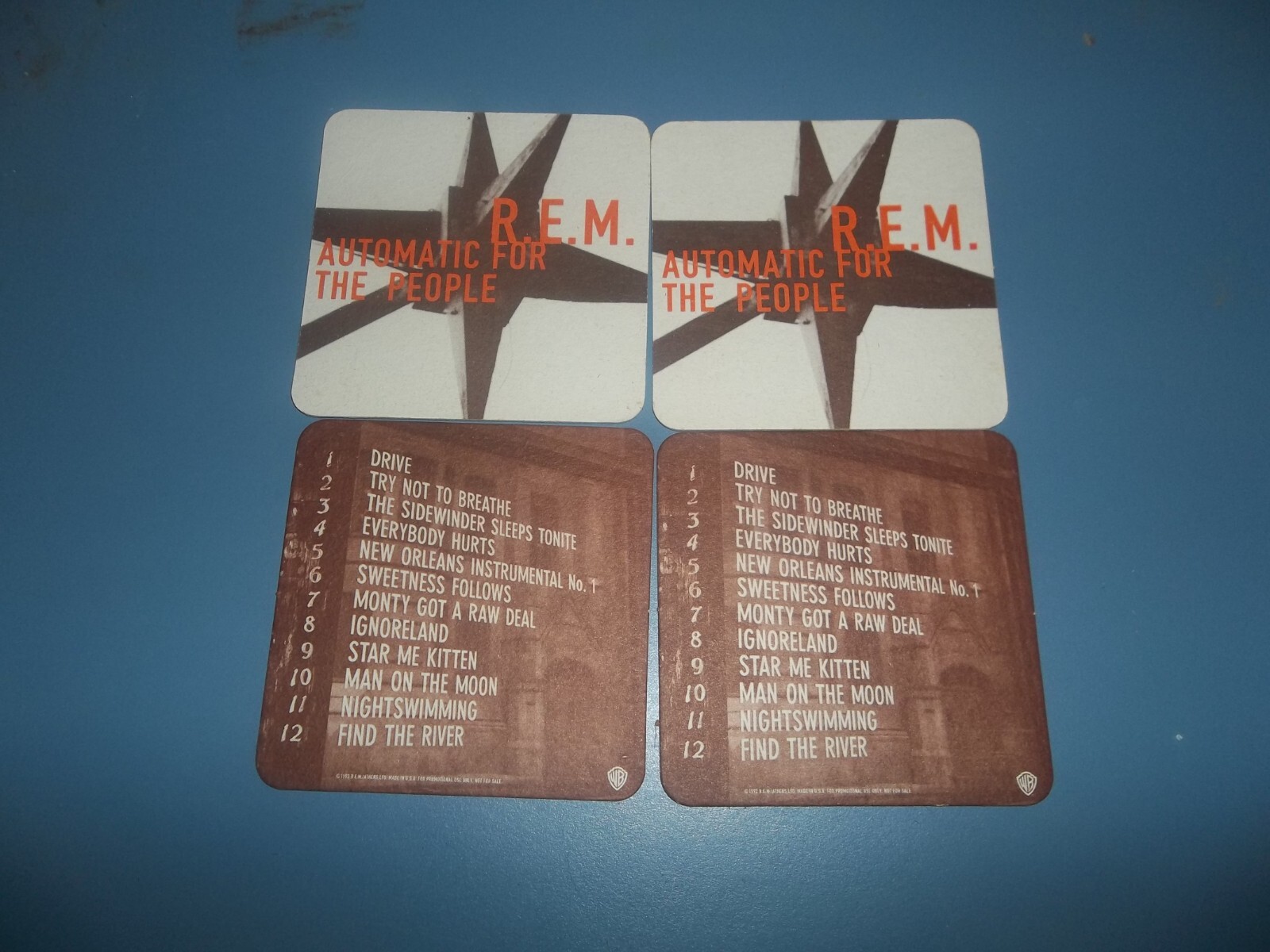 REM Automatic For The People US Promo Only 4 ” x 4″ Coasters (Set of 4)