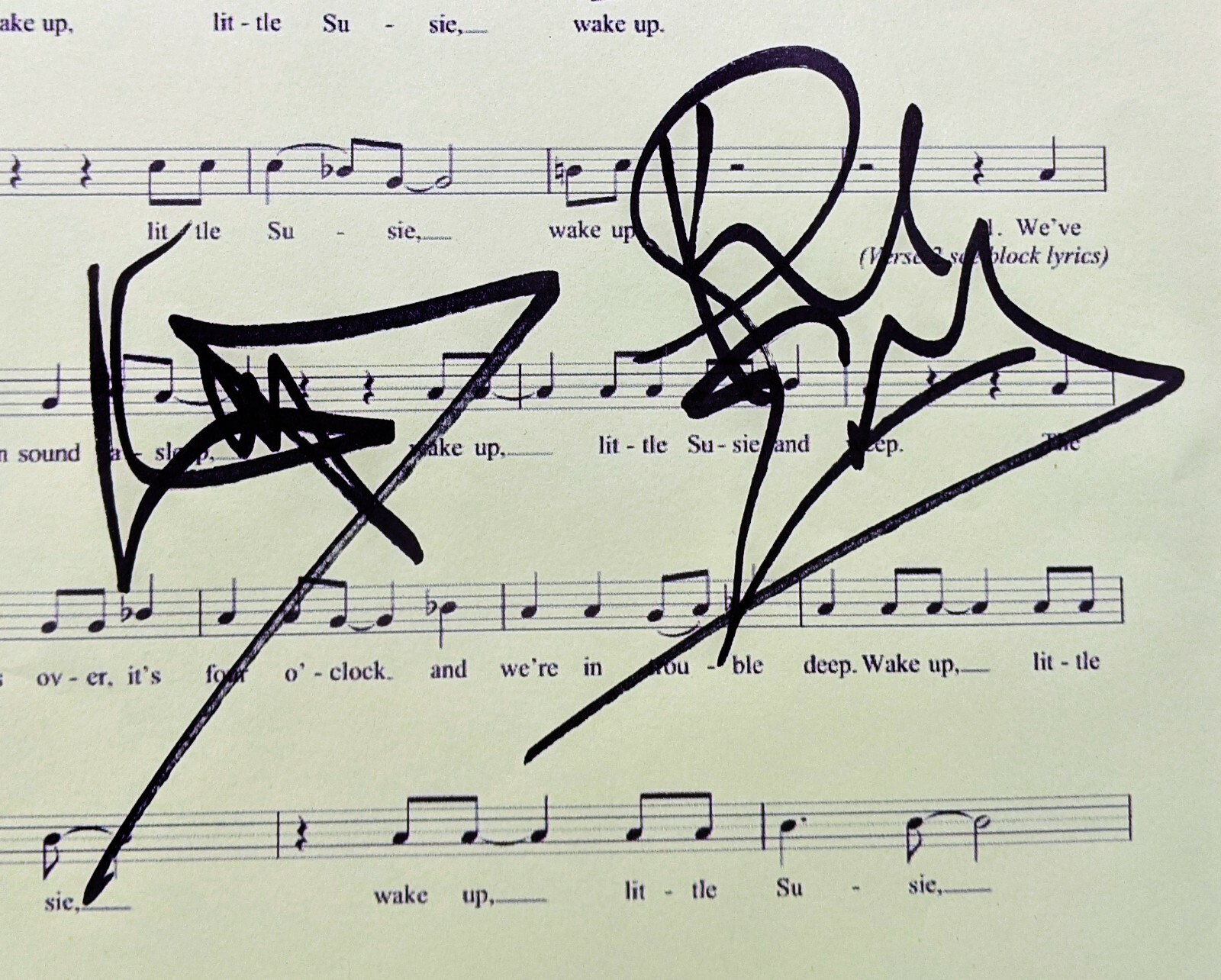 Everly Brothers Signed Sheet Music Double Matted and Museum Framed Ready to Hang