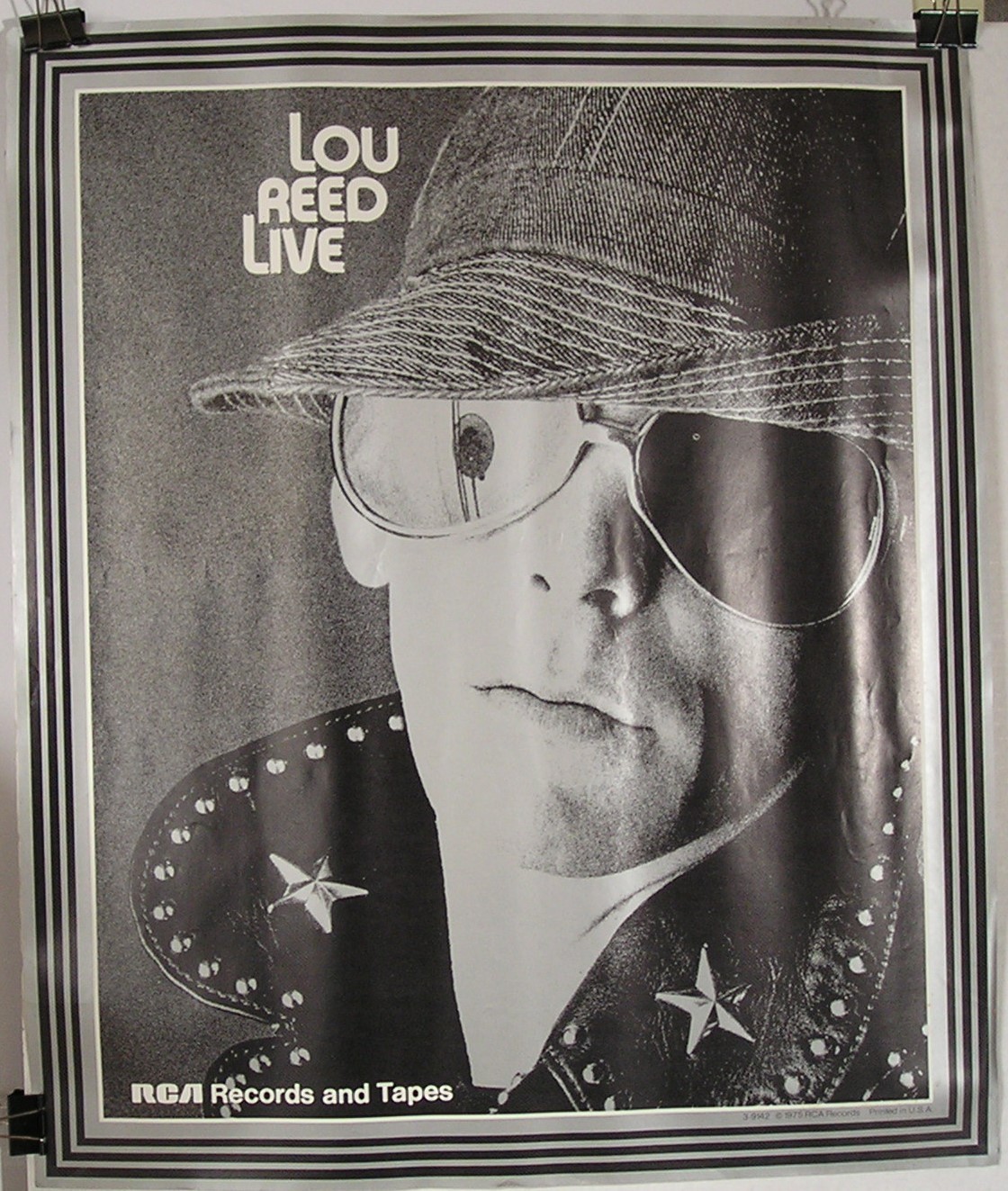 Lou Reed Live-ORIGINAL 1975 24×20 RCA PROMO Poster