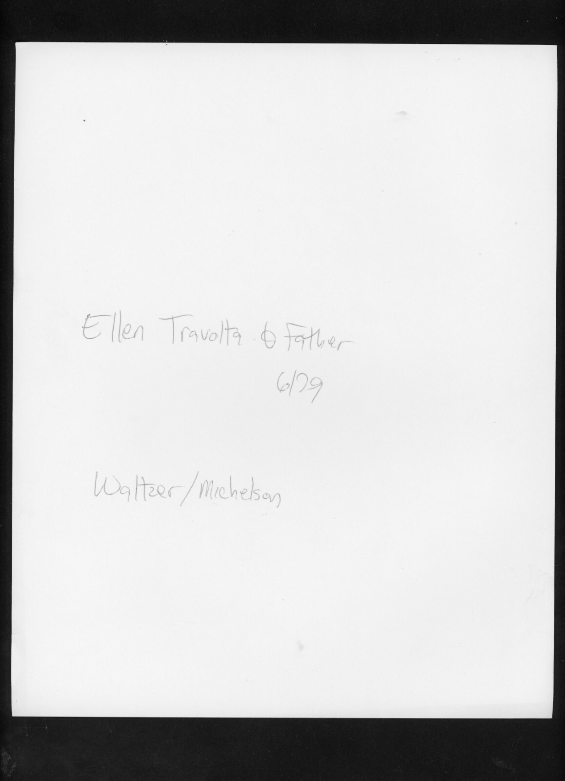 ELLEN TRAVOLTA & DAD 1979 Original Type 1 Photo Vintage 8×10 Memorabilia