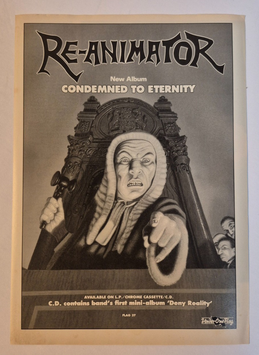 RE-ANIMATOR “Condemned to Eternity” rare ~ Vintage Magazine Print/Promo Ad 1990