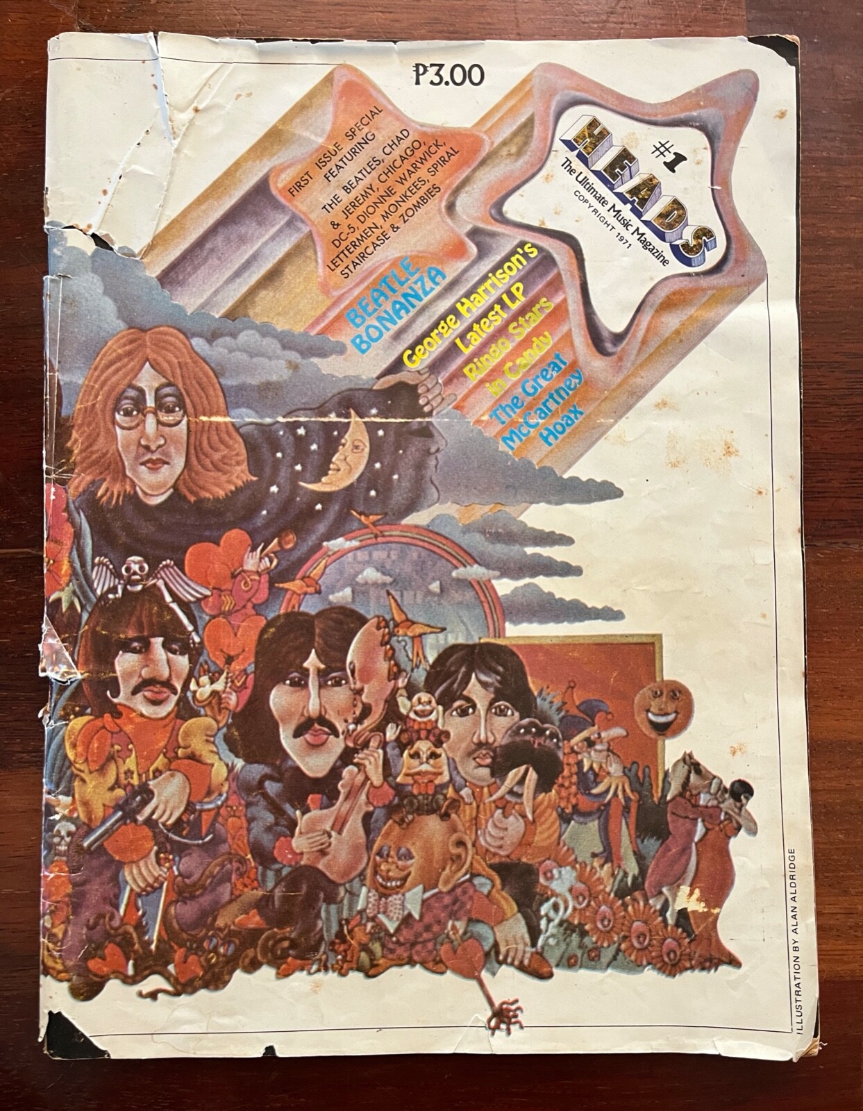RARE VINTAGE 1971 #1 ISSUE HEADS MAGAZINE THE BEATLES ART MUSIC BEATLE BONANZA