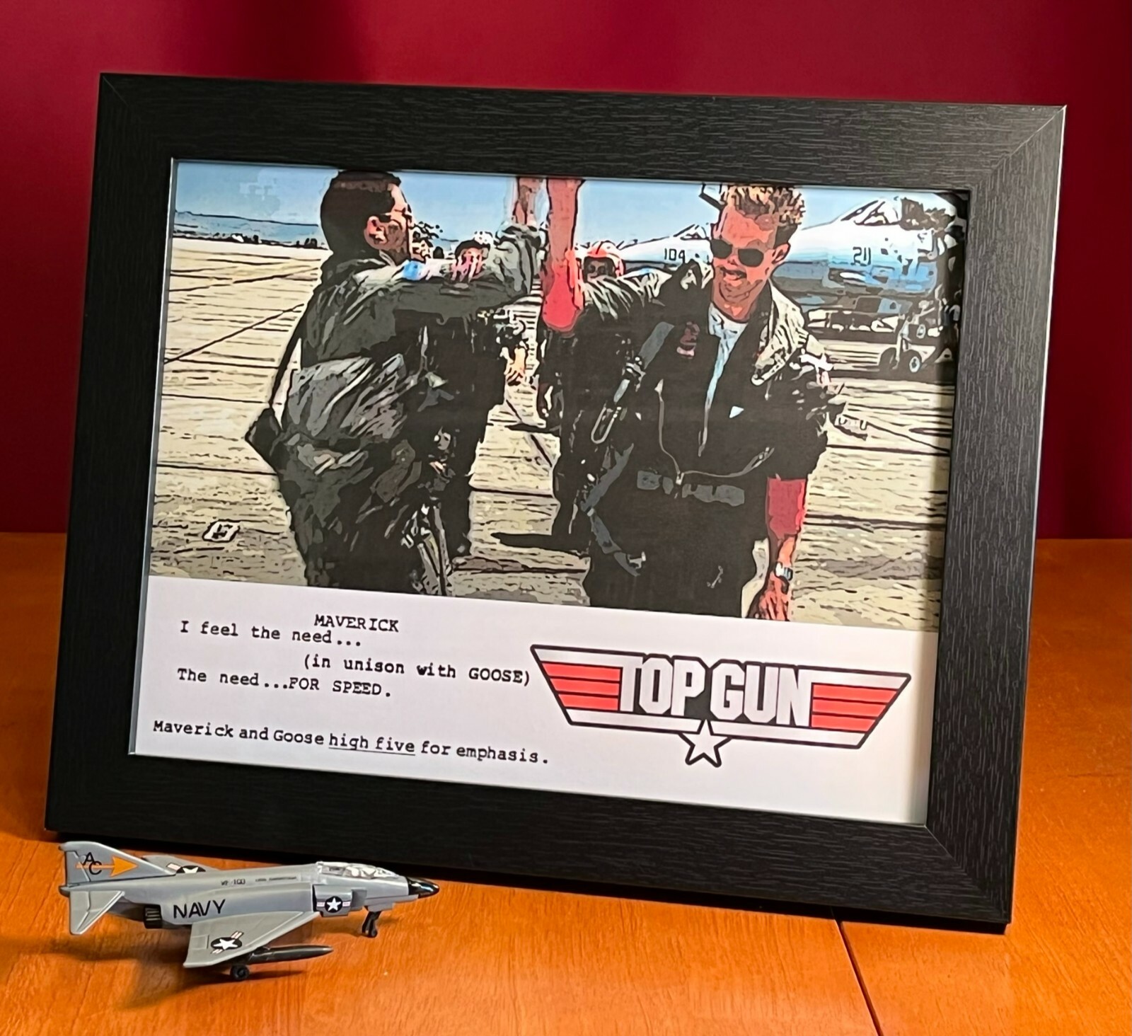 Top Gun “I Feel the Need for Speed” Script Art – 8.5 x 11