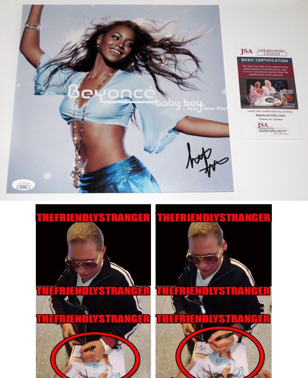 SCOTT STORCH signed BEYONCE & SEAN PAUL “BABY BOY” 10×10 PHOTO Ext Proof JSA COA