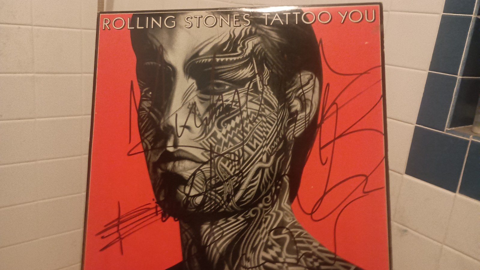 SIGNED ROLLING STONES ALBUM (TATTOO YOU, 1981) BY FOUR MEMBERS!!