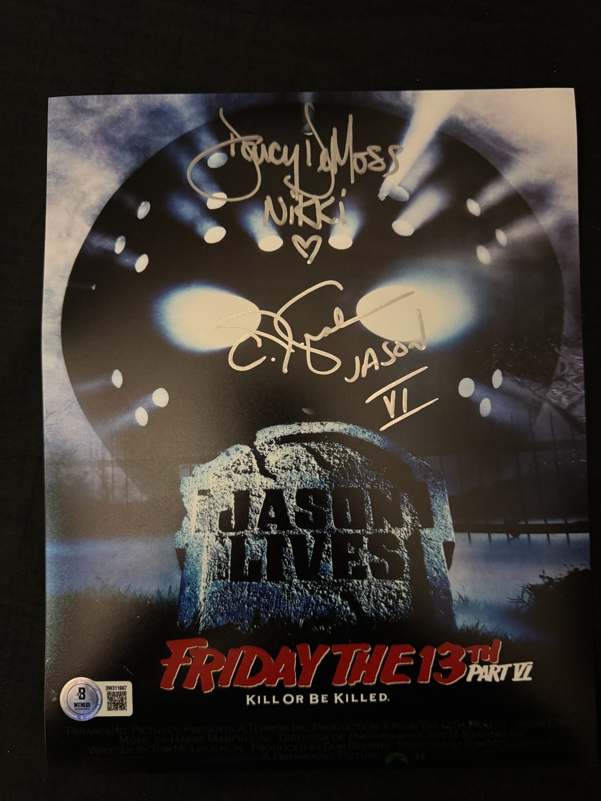 Friday the 13th Part VI signed by CJ Graham & Darcy DeMoss W/ Beckett Witnessed