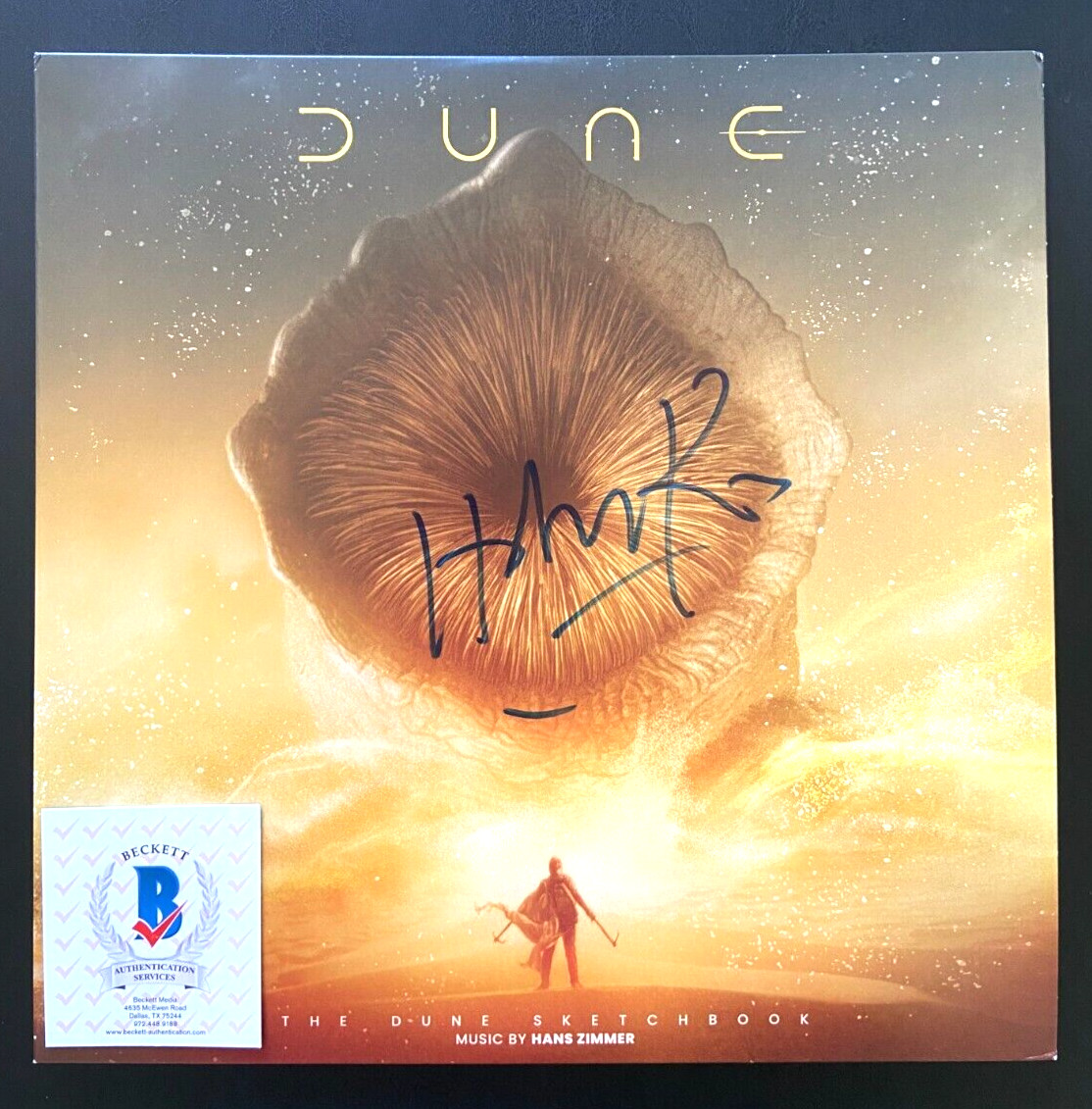 COMPOSER HANS ZIMMER SIGNED DUNE SOUNDTRACK VINYL MONDO SKETCHBOOK BATMAN BAS