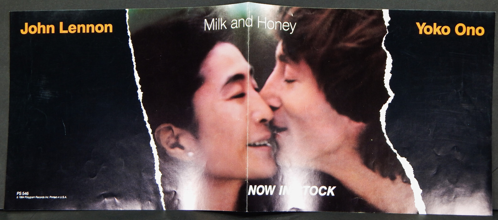 1984 JOHN LENNON YOKO ONO MILK AND HONEY ORIGINAL IN STORE PROMO POSTER PS546 AD