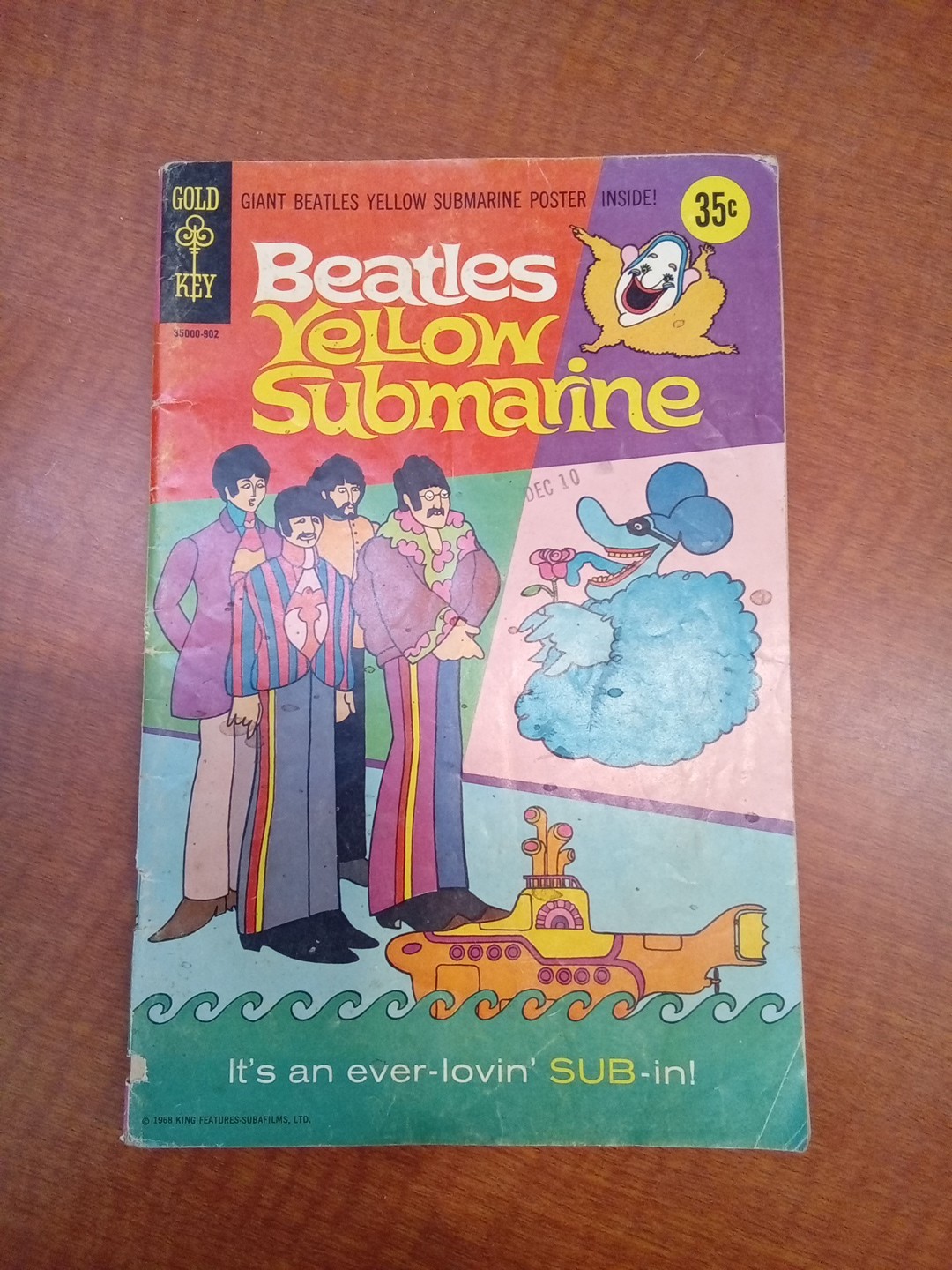 The Beatles: Yellow Submarine Gold Key Comic 1968 NO Poster