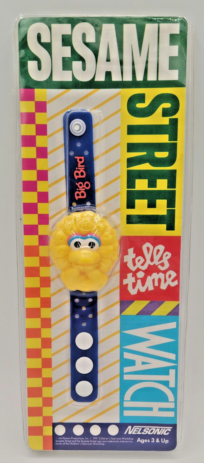 Nelsonic Sesame Street Big Bird Kids Life Flip Cover Watch NEW – READ FREE SHIP