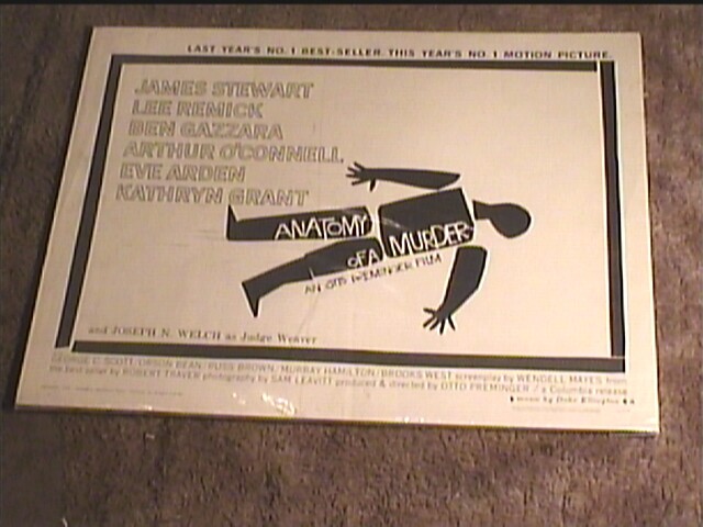 ANATOMY OF MURDER “A” ’59 1/2 SHEET 22X28 MOVIE POSTER SAUL BASS OTTO PREMINGER