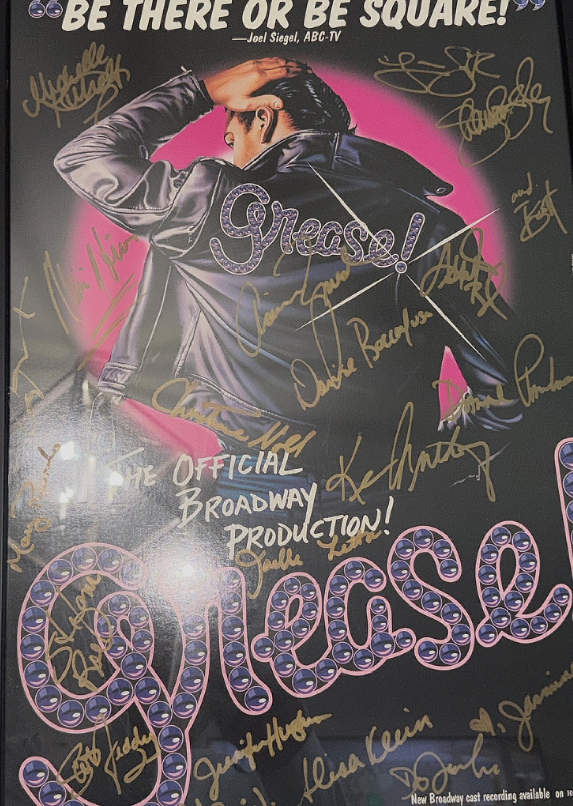 Unbeliveable Price Cut SALE !! 1994 Grease Cast 22 Autographed Lobby Poster