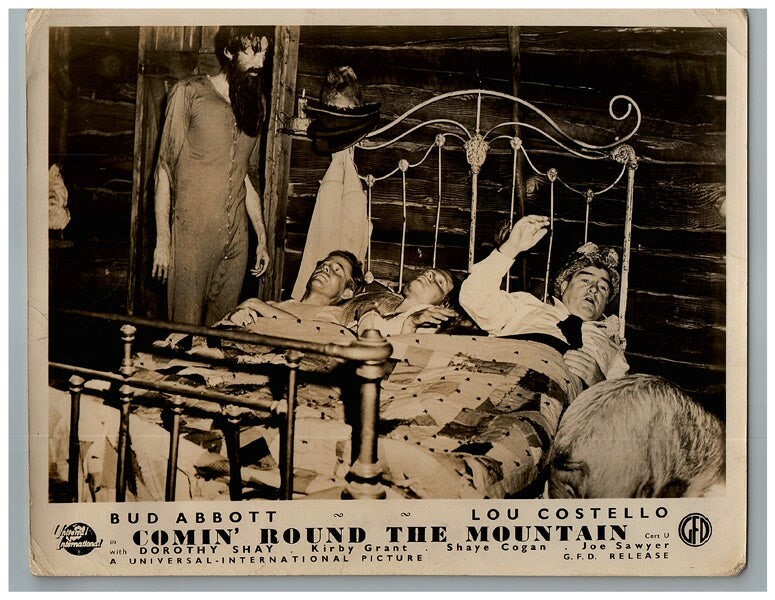 Comin’ Round the Mountain Lou Costello Bearded Hillbillies sharing bed 1951