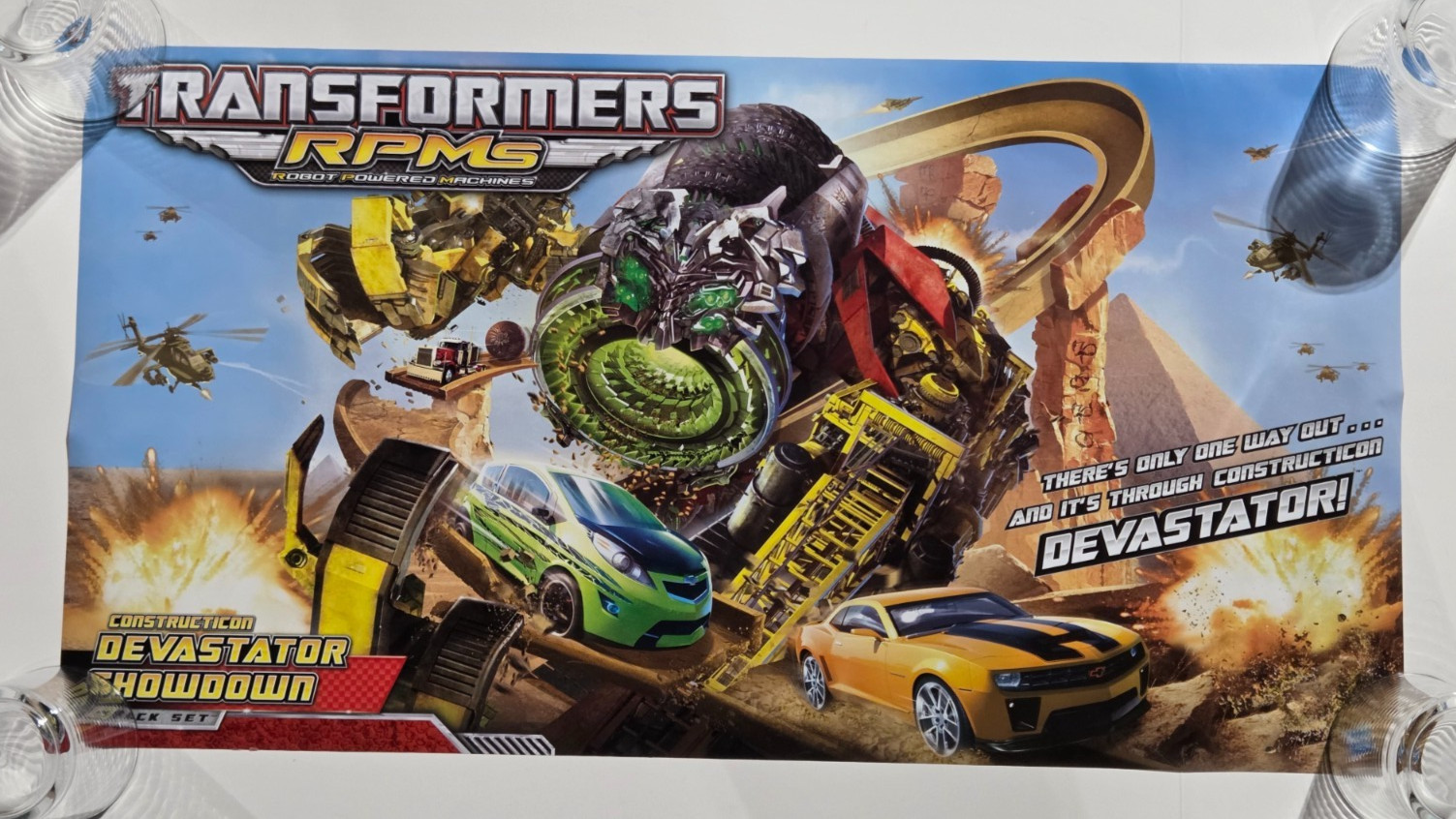 Transformers RPMs Devastator Showdown Promo Poster 30×16″ 2009 Hasbro