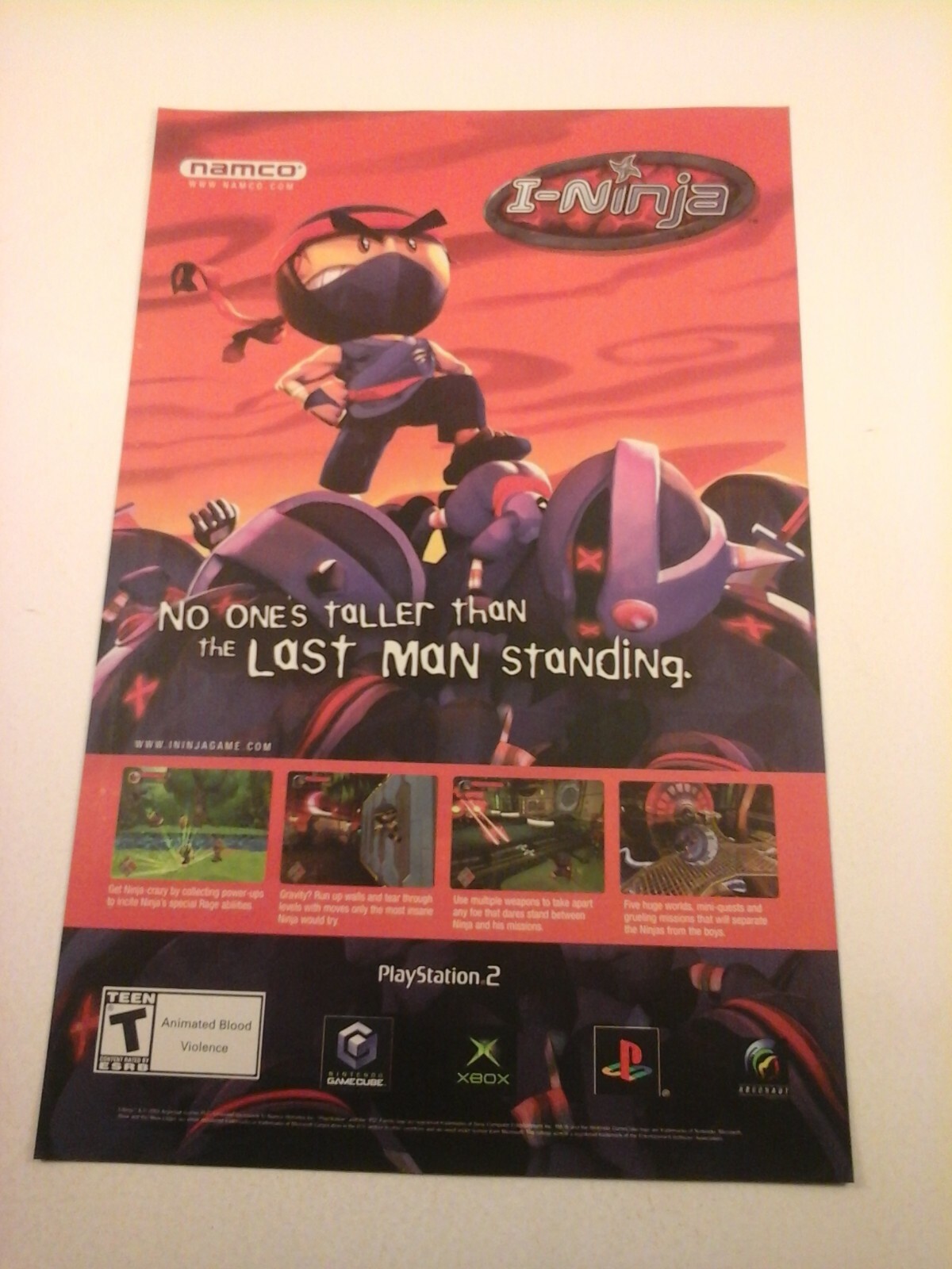 2004 Video Game Print Ad – I-NINJA – XBOX PS PS2 GAMECUBE NAMCO