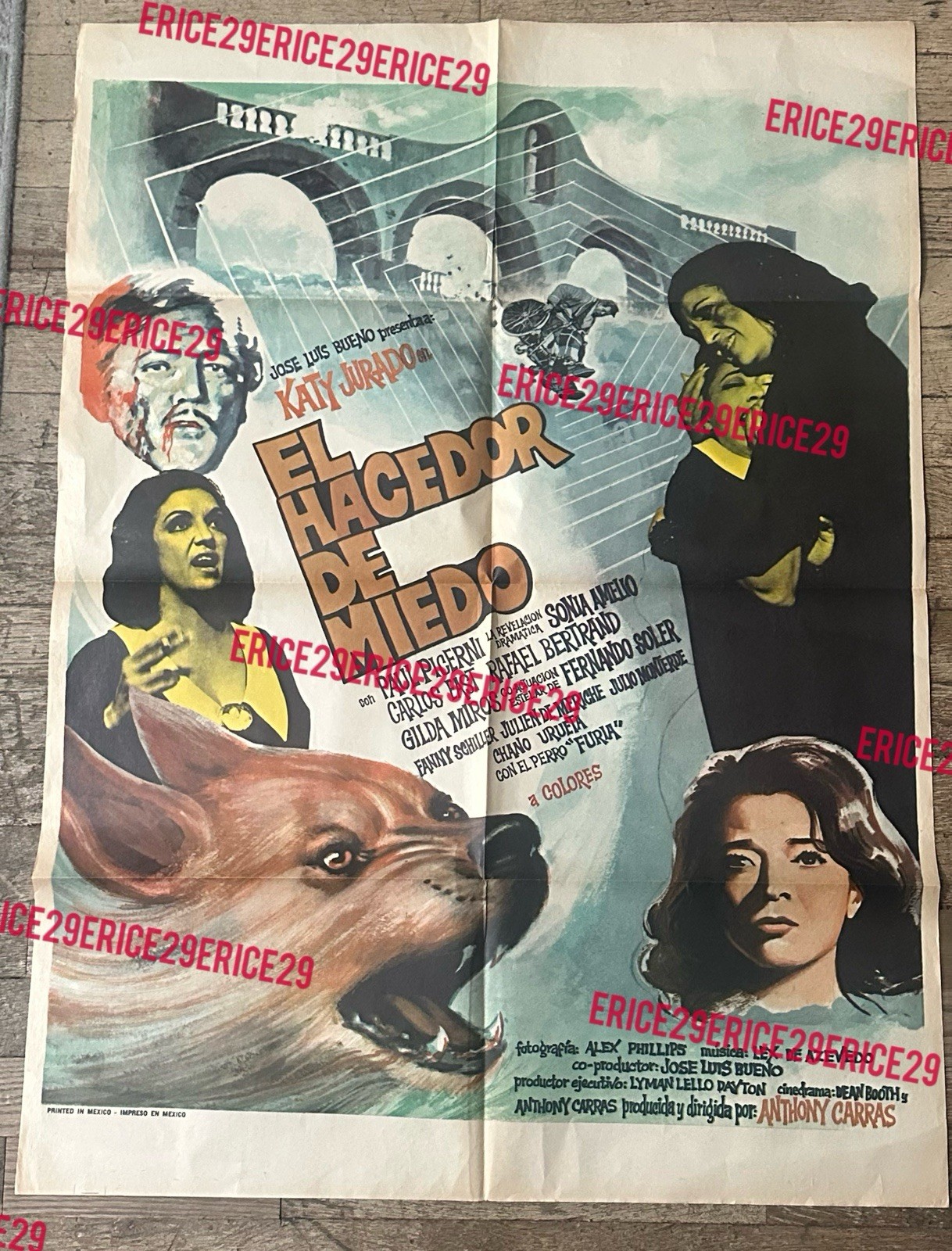 El Hacedor de Miedo (“The Fearmaker”) Poster 27” x 37” Spanish Made in Mexico