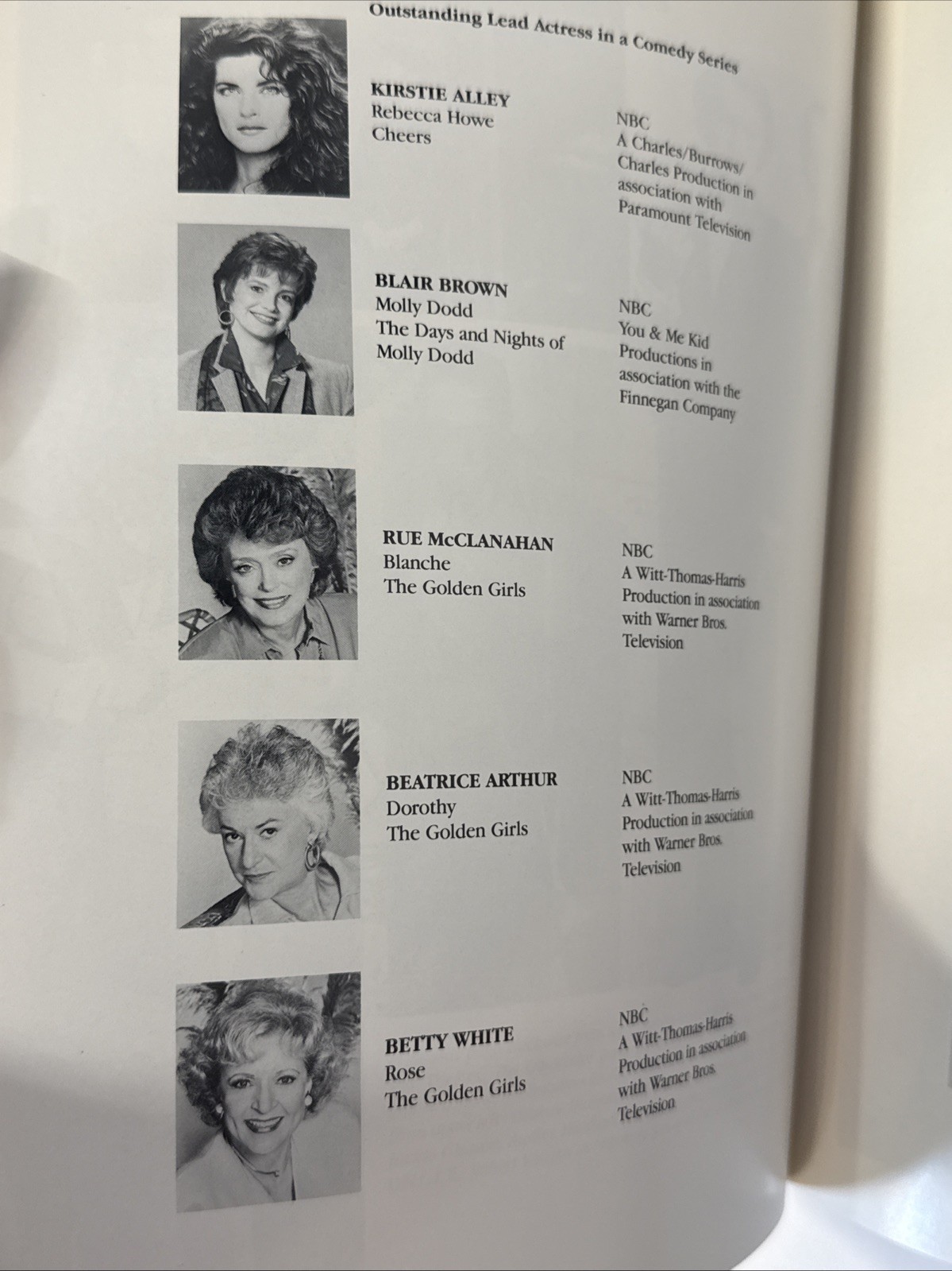 1988 40TH ANNUAL PRIME-TIME EMMY AWARDS PROGRAM-The Golden Girls