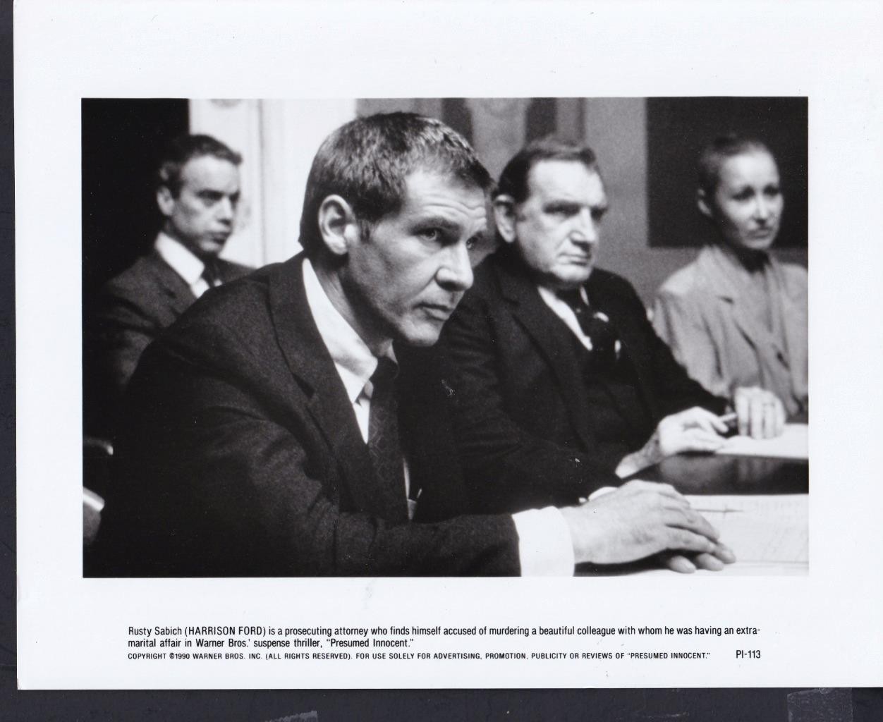 Harrison Ford face close up PRESUMED INNOCENT 1990 original movie photo 48054