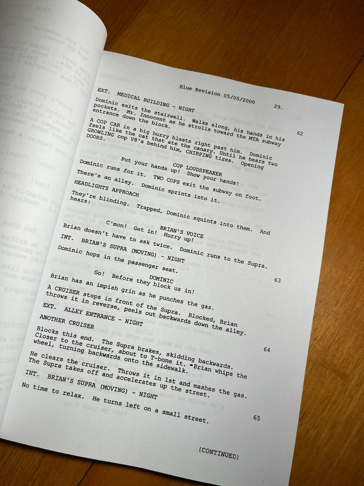 The Fast and the Furious Script Signed- Autograph Reprints- 104 Pages