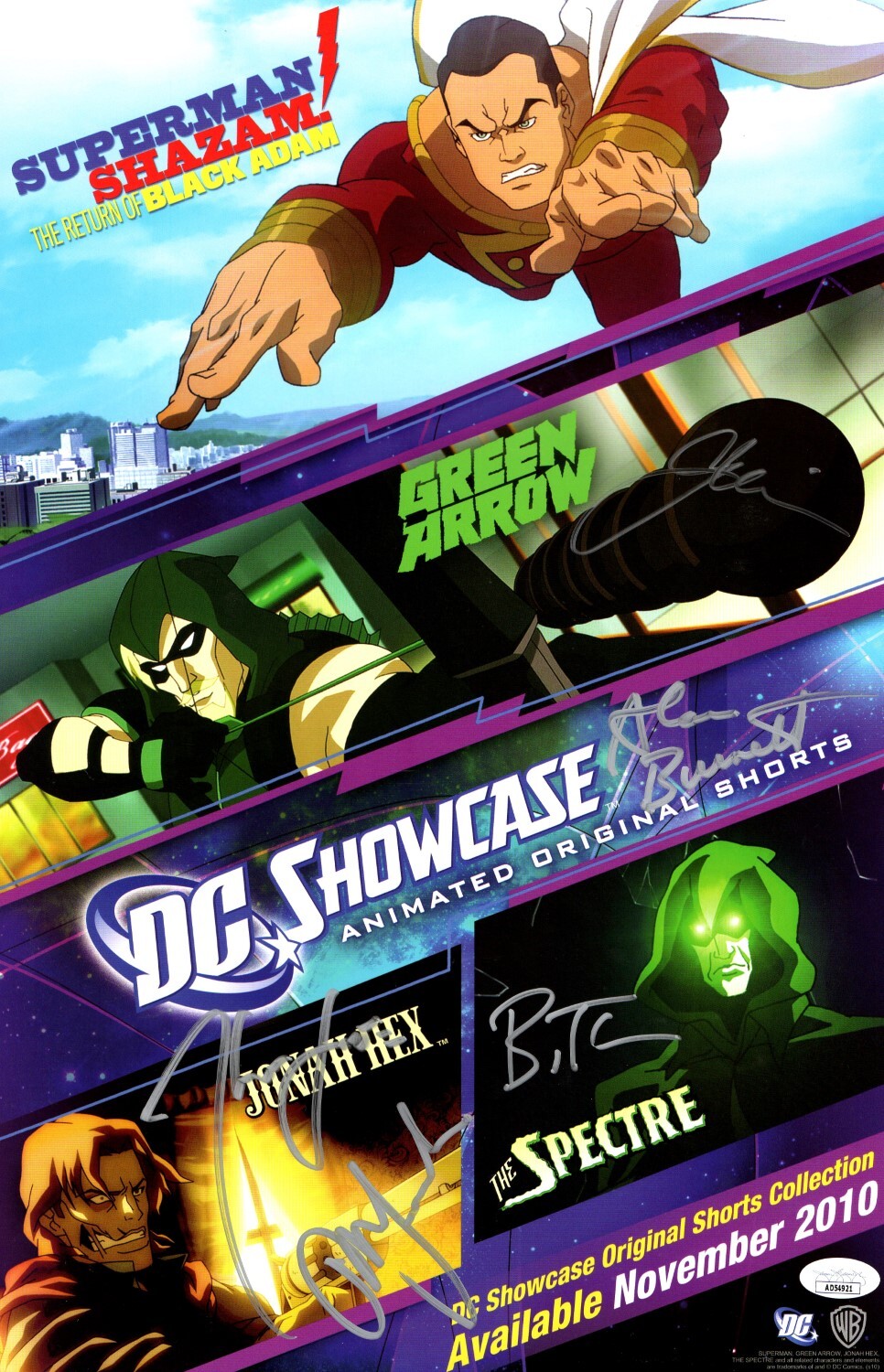 DC Showcase Multi Signed Autographed 11X17 Poster 4 Autos Thomas Jane Timm JSA
