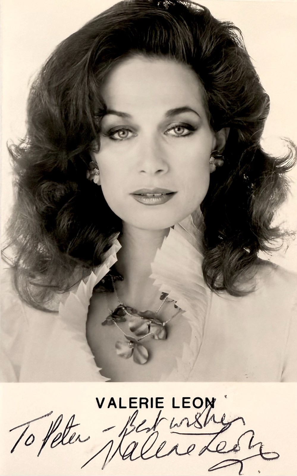 VALERIE LEON Signed Autographed 3″ x 5″ PHOTO The Spy Who Loved Me To PETER