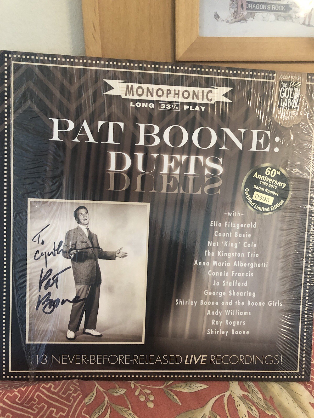 Autographed Pat Boone Duets 60th Anniversary Serial Number 0392 Certified