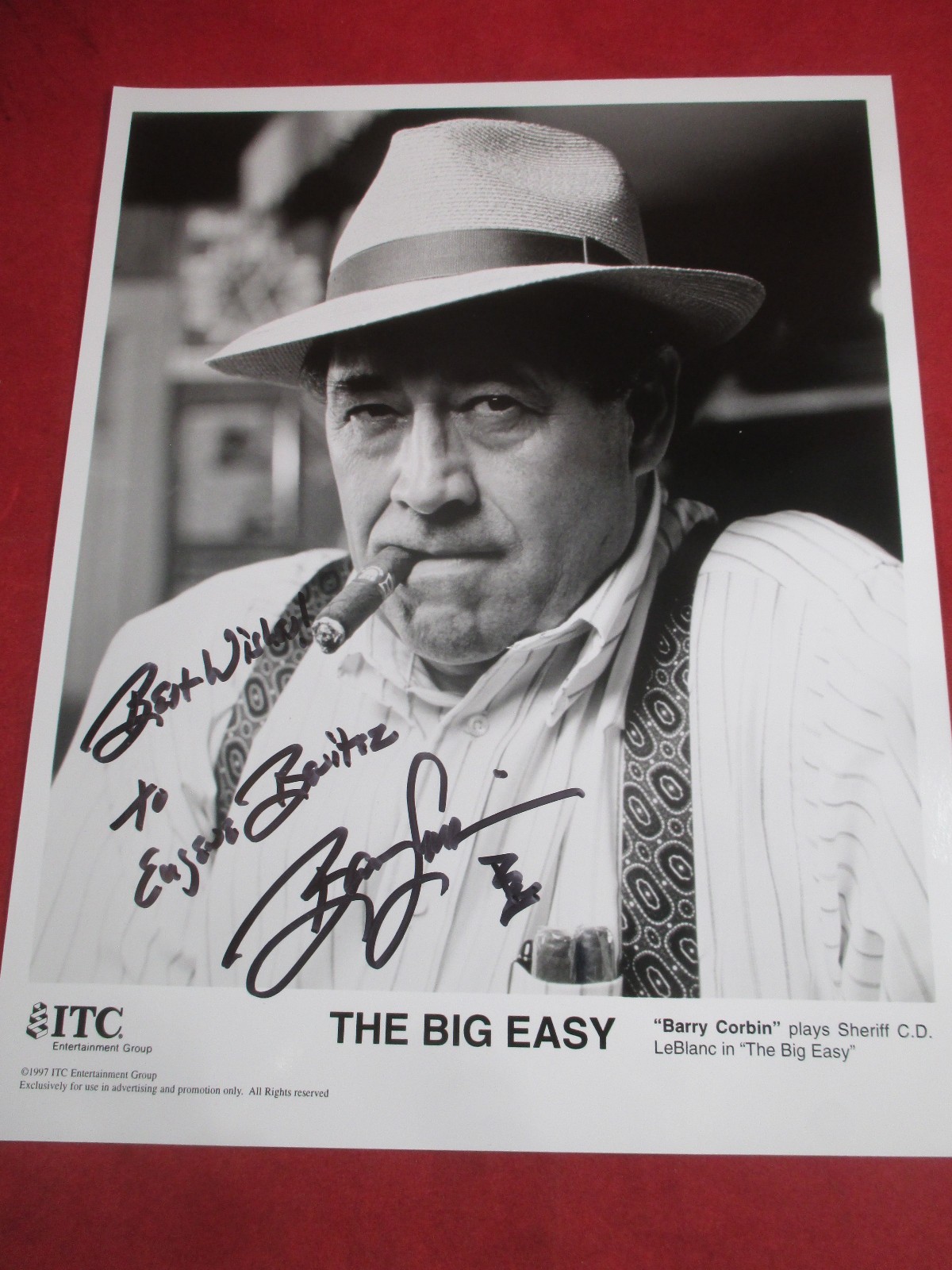 BARRY CORBIN HAND SIGNED 8×10 PHOTO ACTOR AUTOGRAPHED ” THE BIG EASY ” 1997