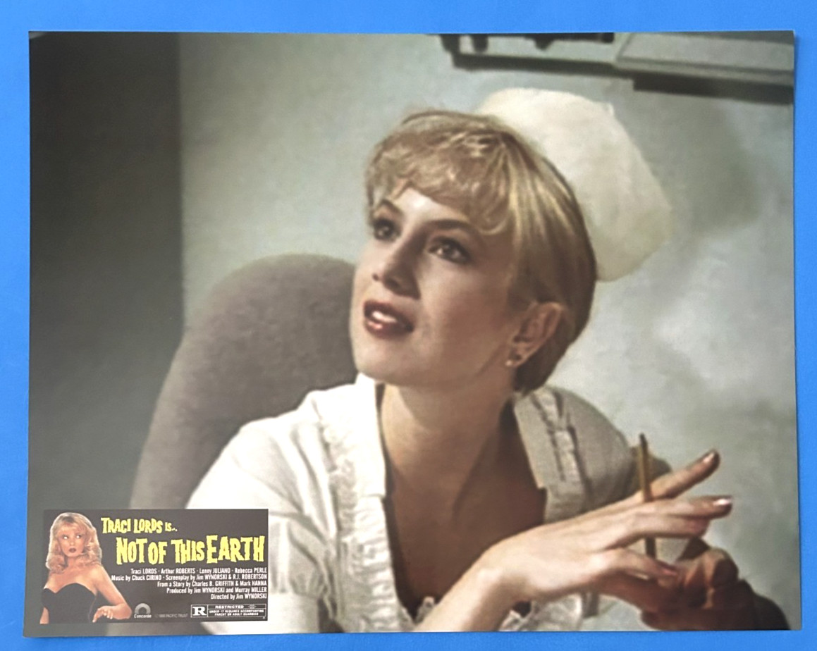 NOT OF THIS EARTH 1988 ORIGINAL LOBBY CARD TRACI LORDS ROGER CORMAN HORROR