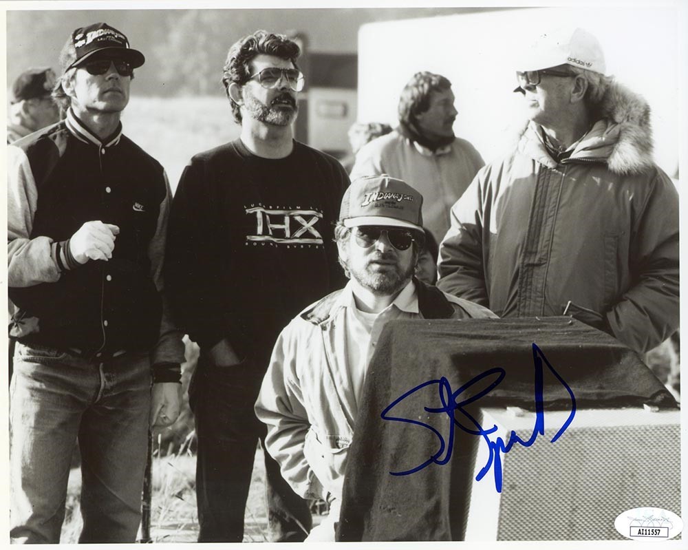 Steven Spielberg On Set 8X10 Photo Hand Signed Autographed JSA COA